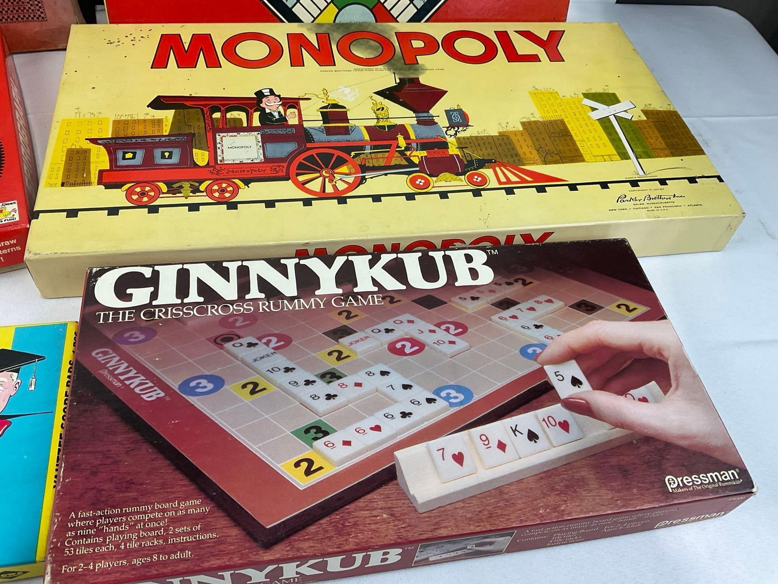Vintage Boardgames, Kenners Spirograph, Check O Chess, India, Monopoly, Ginnykub, & Yahtzee Score... - 2