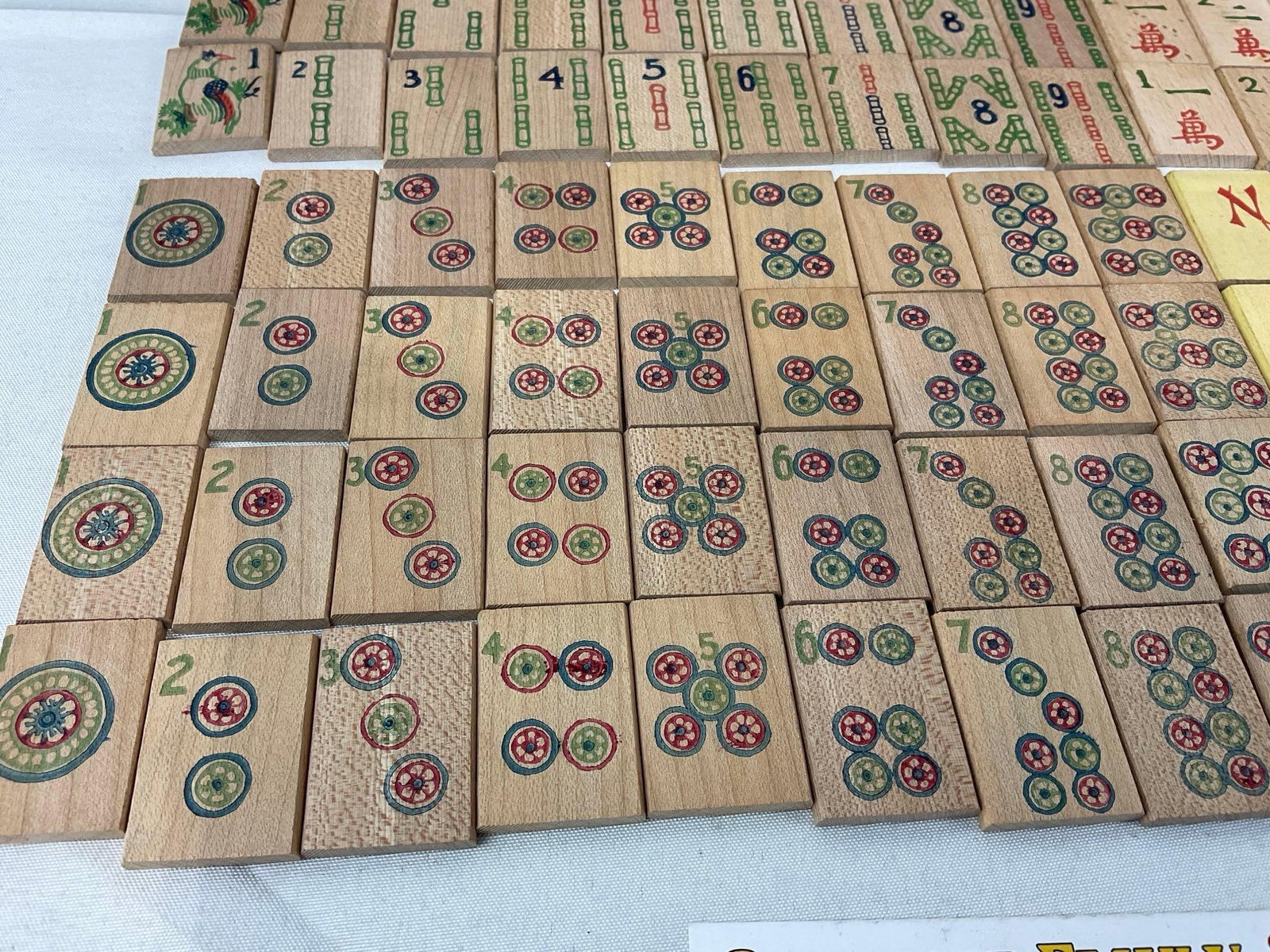 Mahjong Set, Bamboo Tiles, looks to be complete, w/trays & more, 148 tiles - 5
