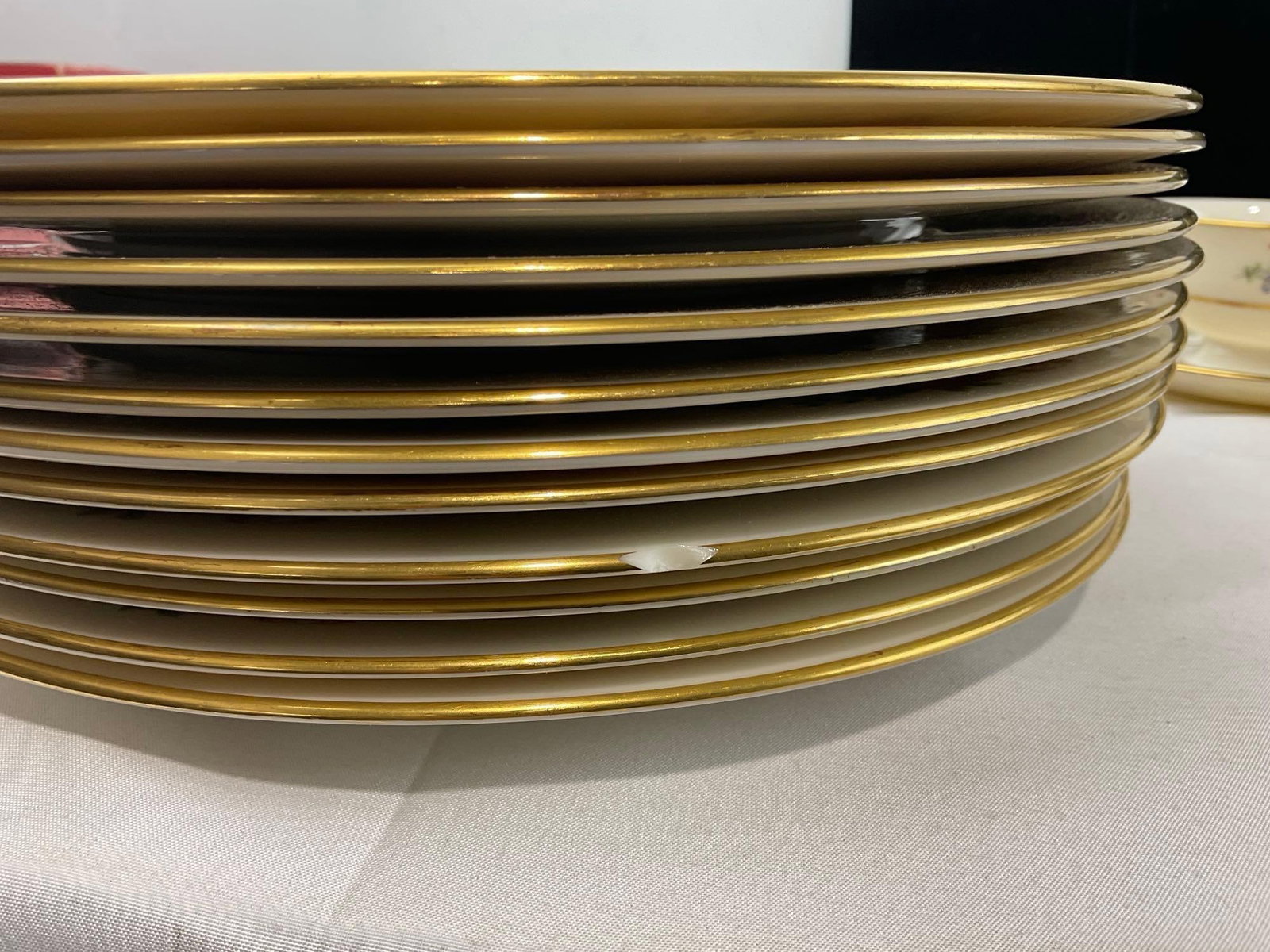 Set of Lenox Rose China, 46 pieces, variety of pieces, 12 dinner & salad plates - 3