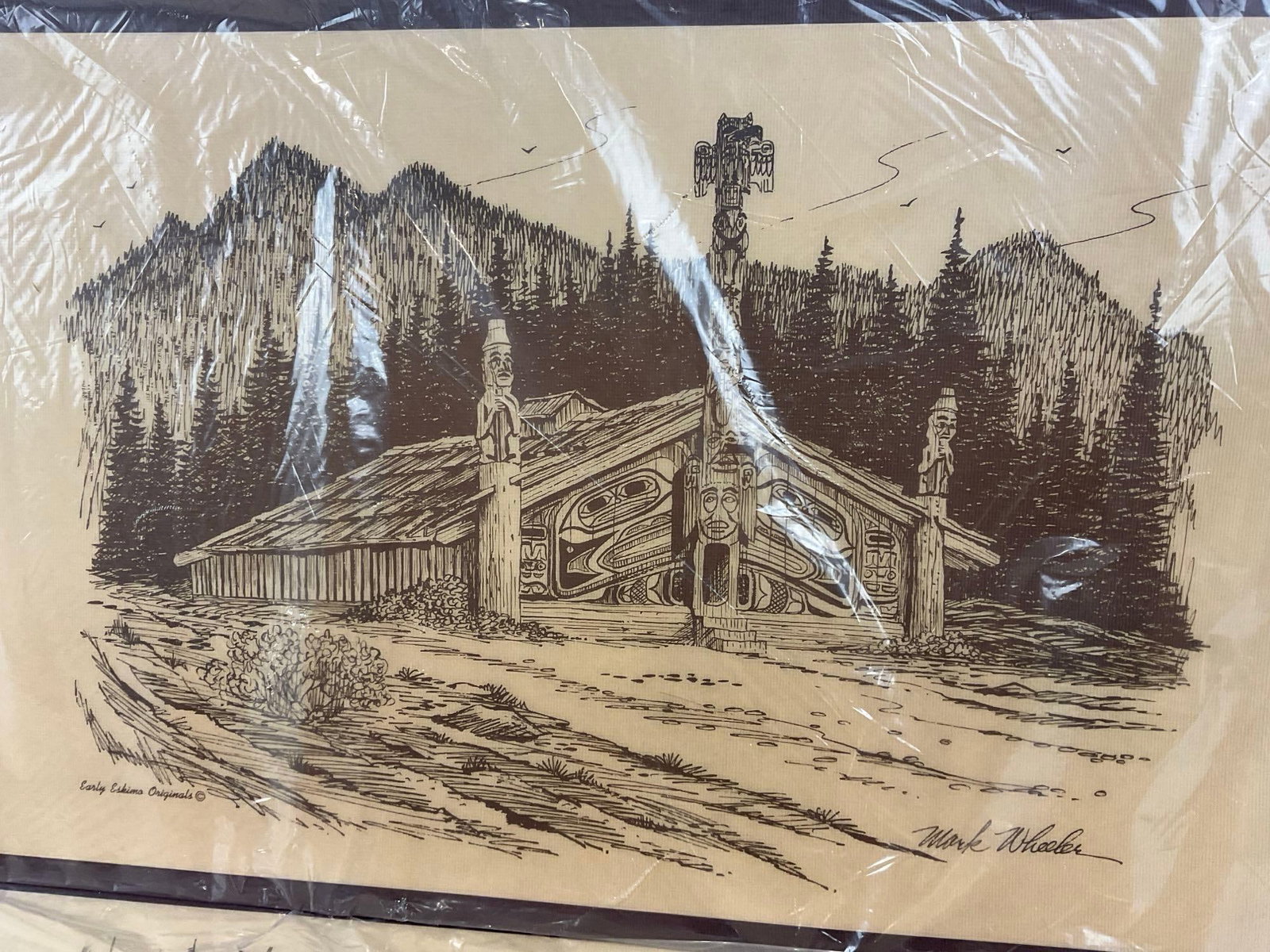 Mark Wheeler Alaskan Art Lithos, Place Mats, Variety of Boats, Native American pieces, & 4 packs ... - 4
