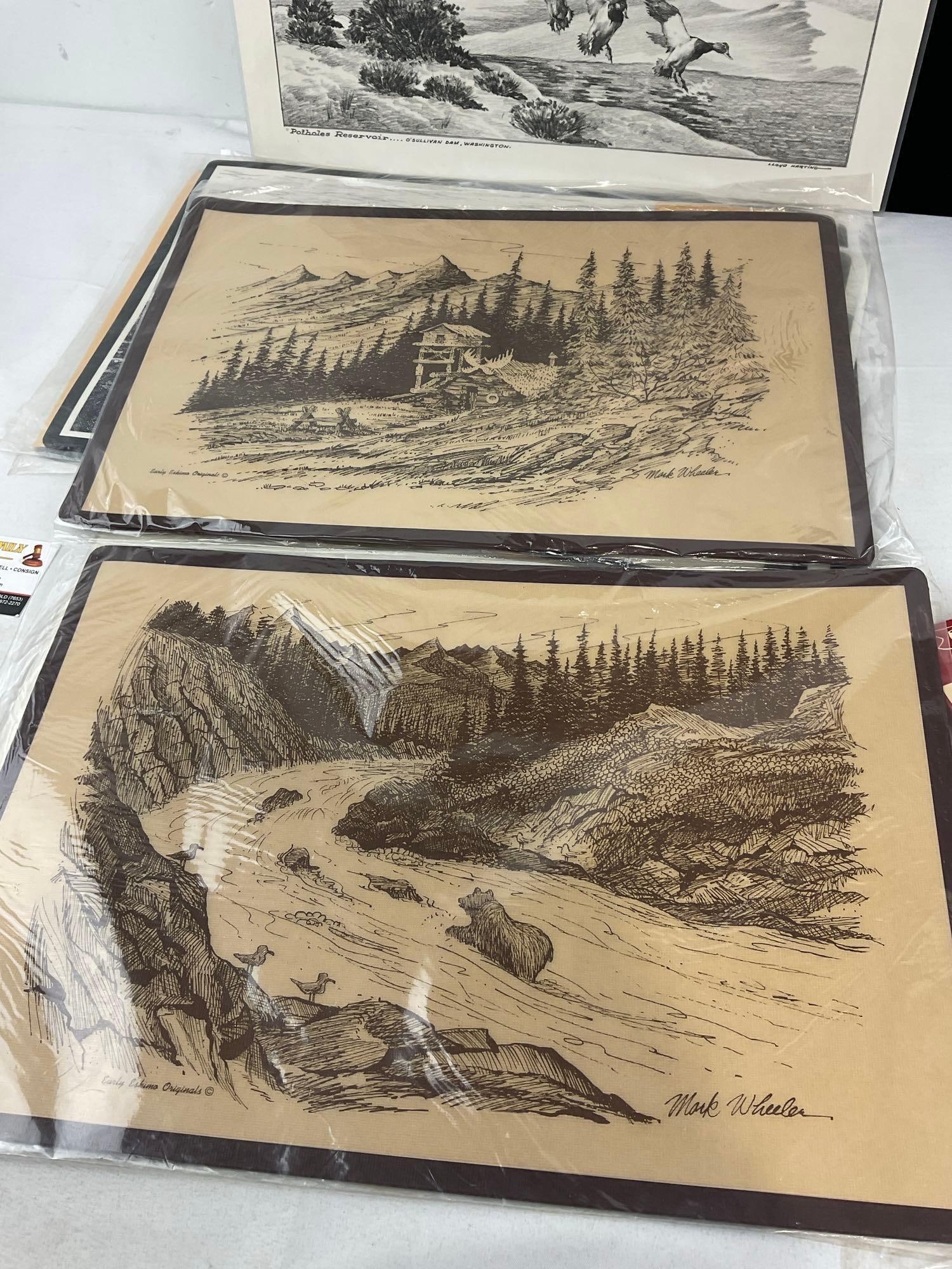 Mark Wheeler Alaskan Art Lithos, Place Mats, Variety of Boats, Native American pieces, & 4 packs ... - 5
