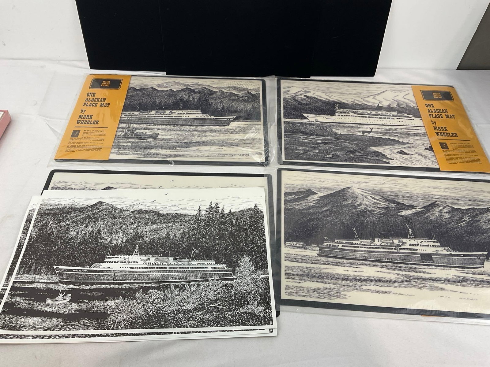 Mark Wheeler Alaskan Art Lithos, Place Mats, Variety of Boats, Native American pieces, & 4 packs ... - 7