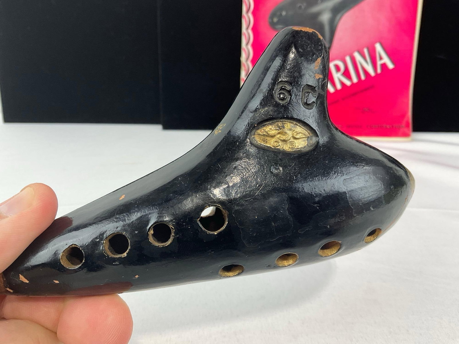 Vintage Guido Bondi 6C Clay Pottery Ocarina & Song Sheet Music Booklet - 2