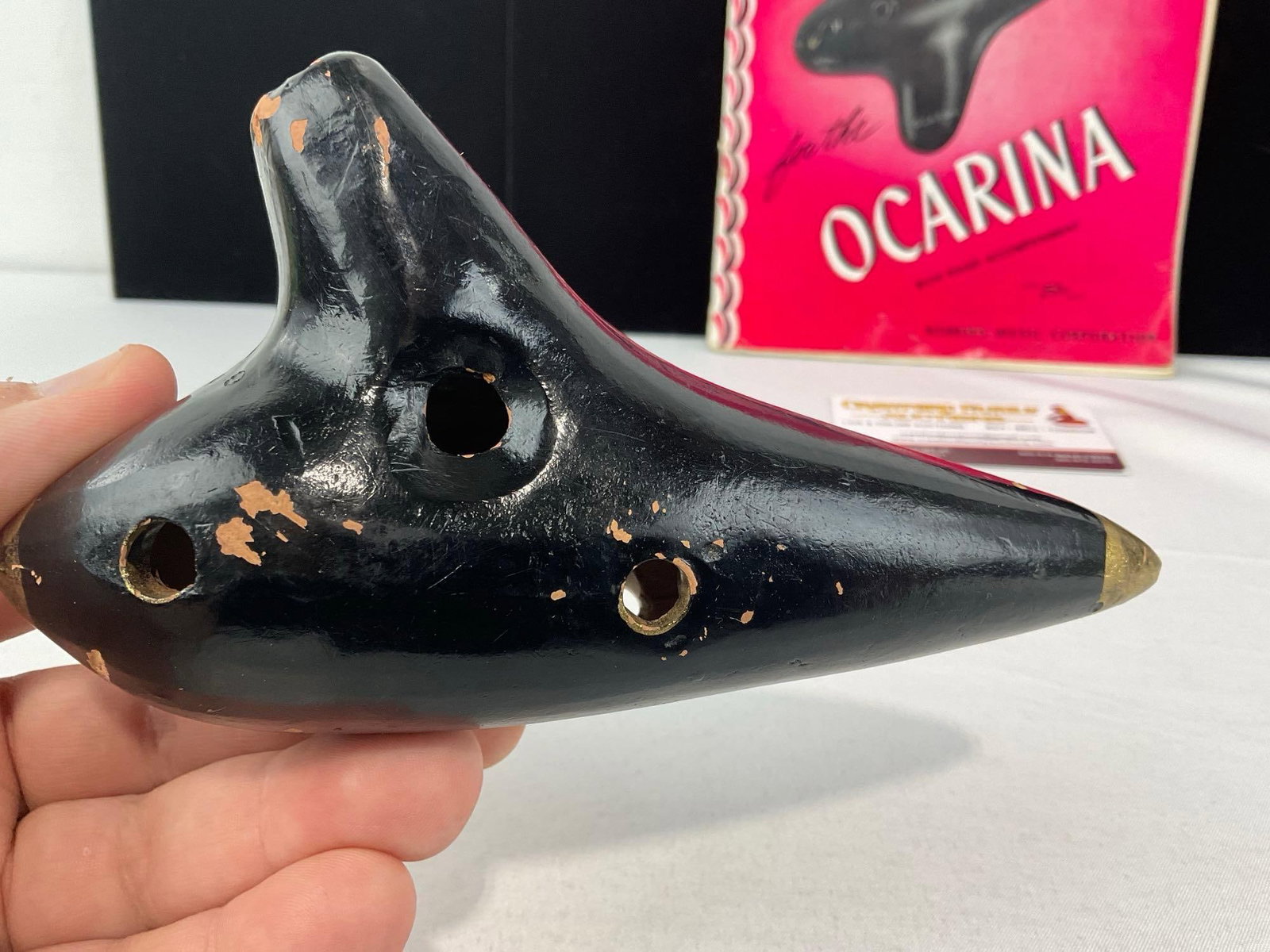 Vintage Guido Bondi 6C Clay Pottery Ocarina & Song Sheet Music Booklet - 3