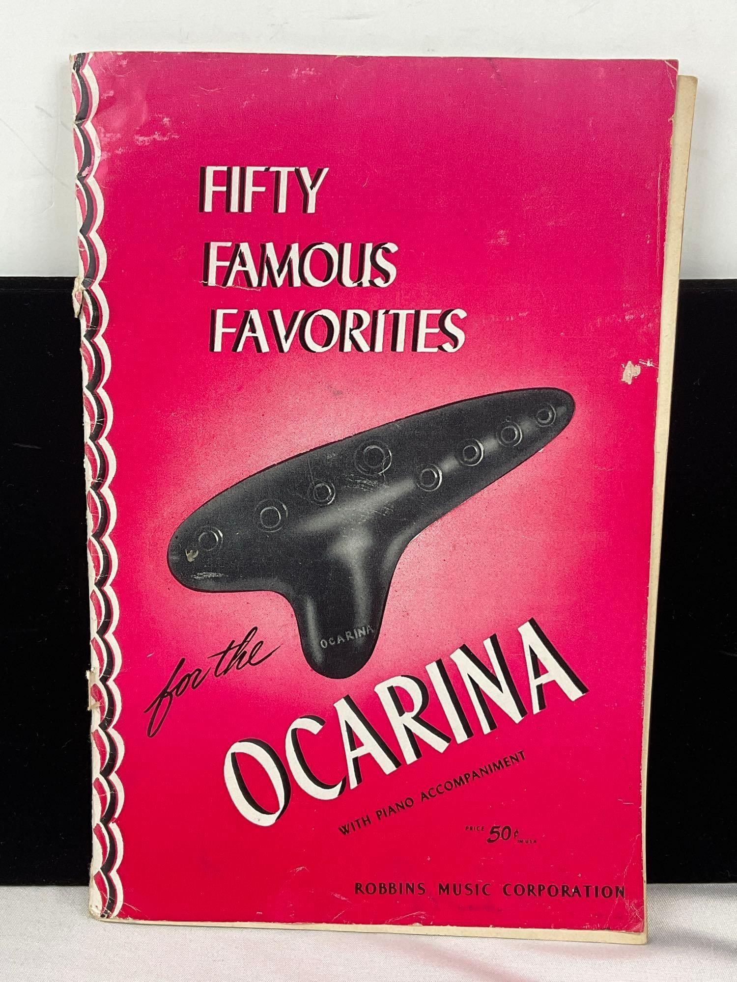 Vintage Guido Bondi 6C Clay Pottery Ocarina & Song Sheet Music Booklet - 4
