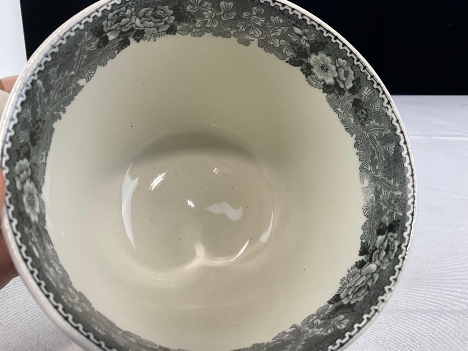 Cabbage shaped Bowl, Hanley Eng. Creamer & Sugar, Warranted Staffordshire Adams Large Cup & Saucer - 13