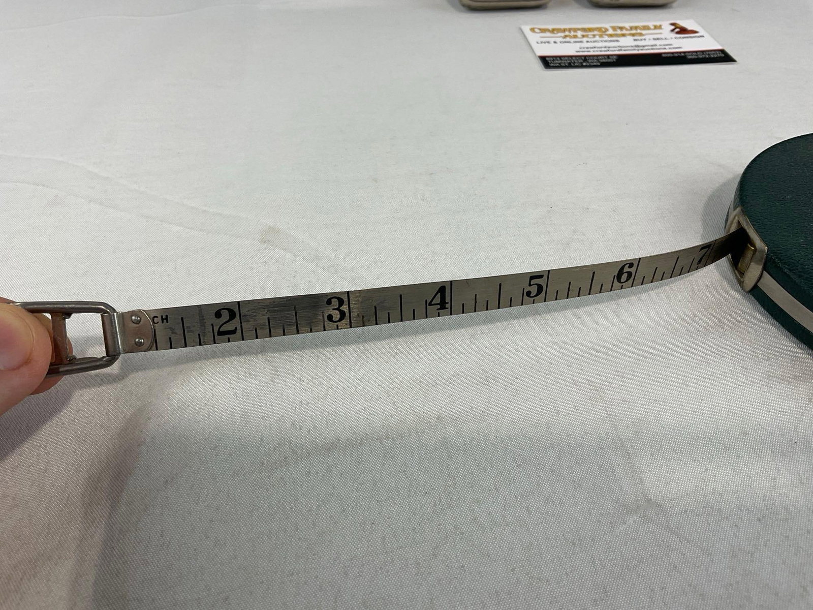 Antique Keuffel & Esser Slide Rule, Lufkin 100 Ft Tape Measure, & Pair of Reese Locks, no keys in... - 6