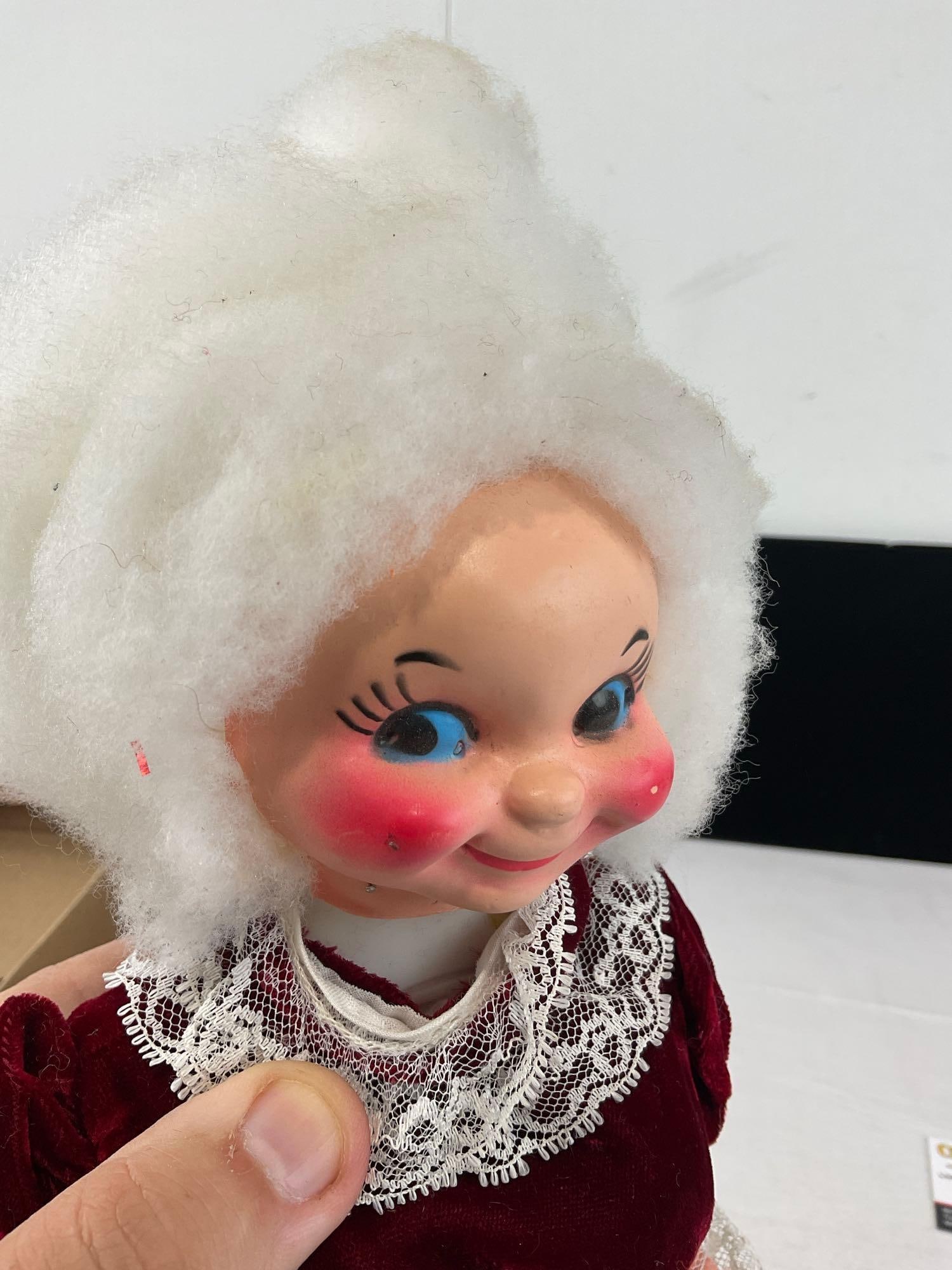 Handmade Santa & Mrs. Claus Figures, Red Velvet, 2x Santa Snowglobes & Rudolph Snowglobe Driss Co. - 10