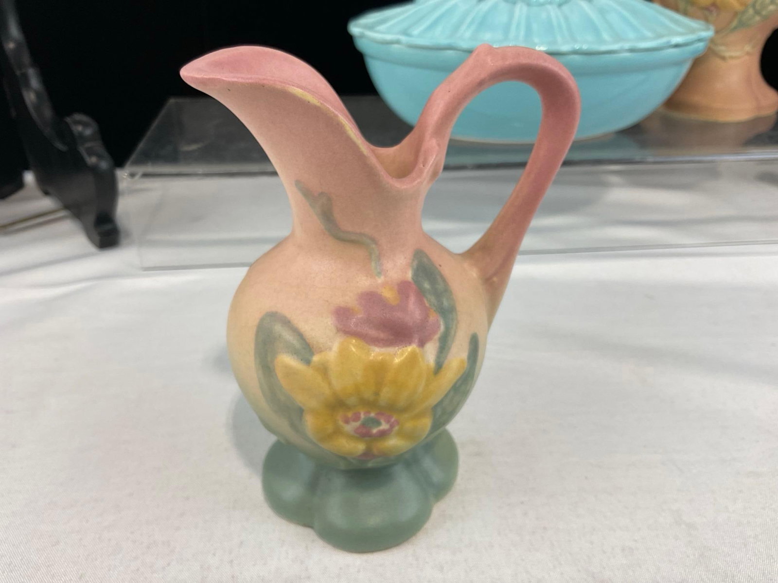 California Pottery Covered Dish, & 2x Hull, Vase & Small Pitcher, 2x Fiestaware Plates, & Vase - 5