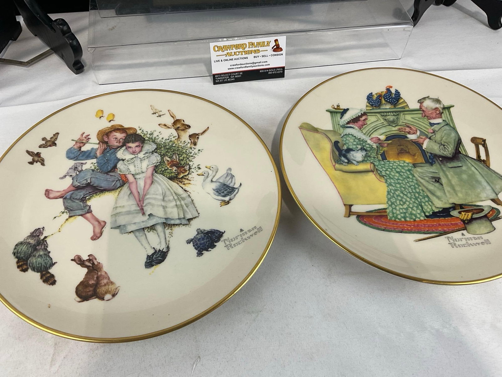 Norman Rockwell Book & Set of 4 Limited Edition Commemorative Plates, Gorham 1973 w/Rockwell Desi... - 7