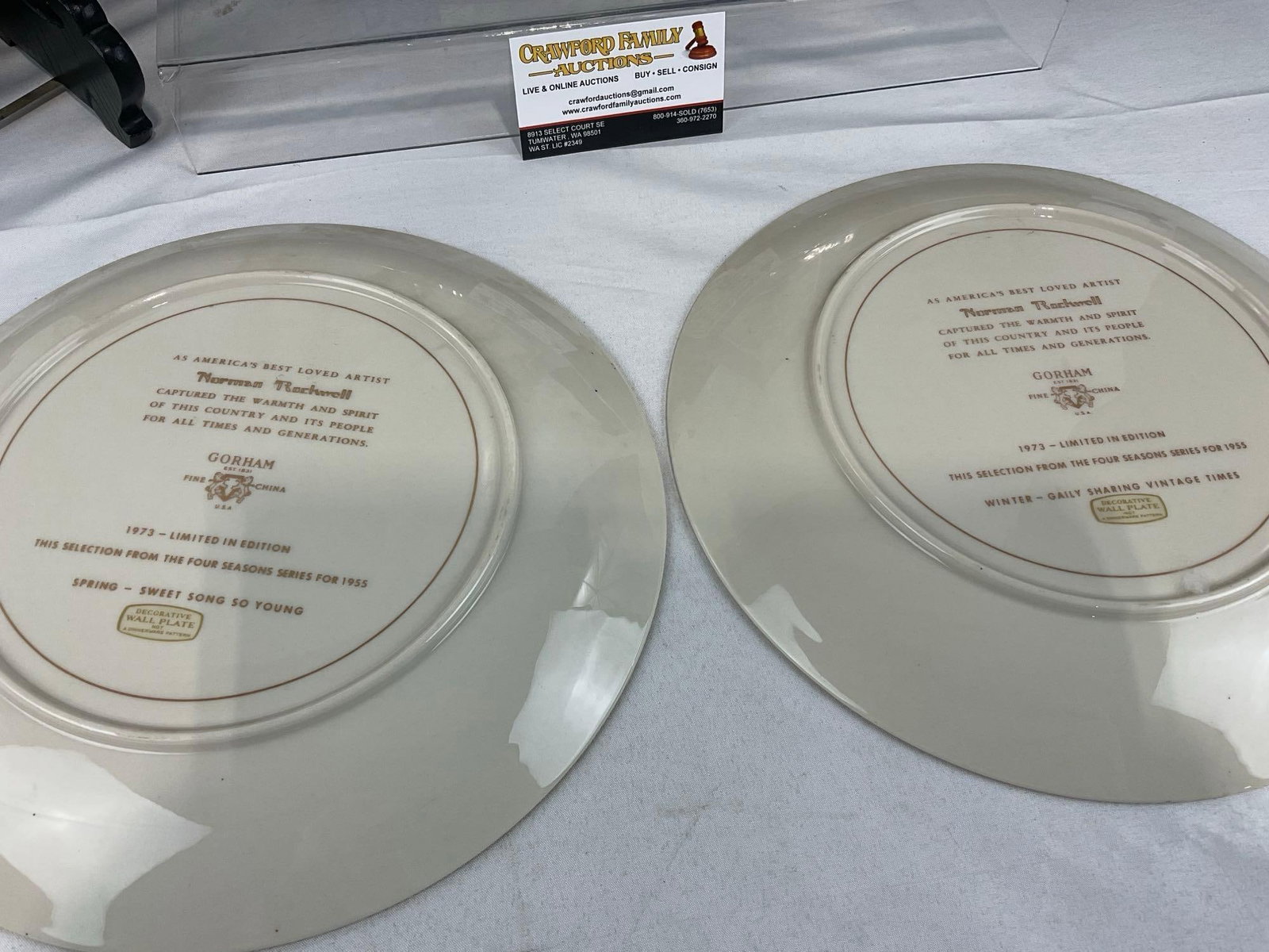Norman Rockwell Book & Set of 4 Limited Edition Commemorative Plates, Gorham 1973 w/Rockwell Desi... - 8