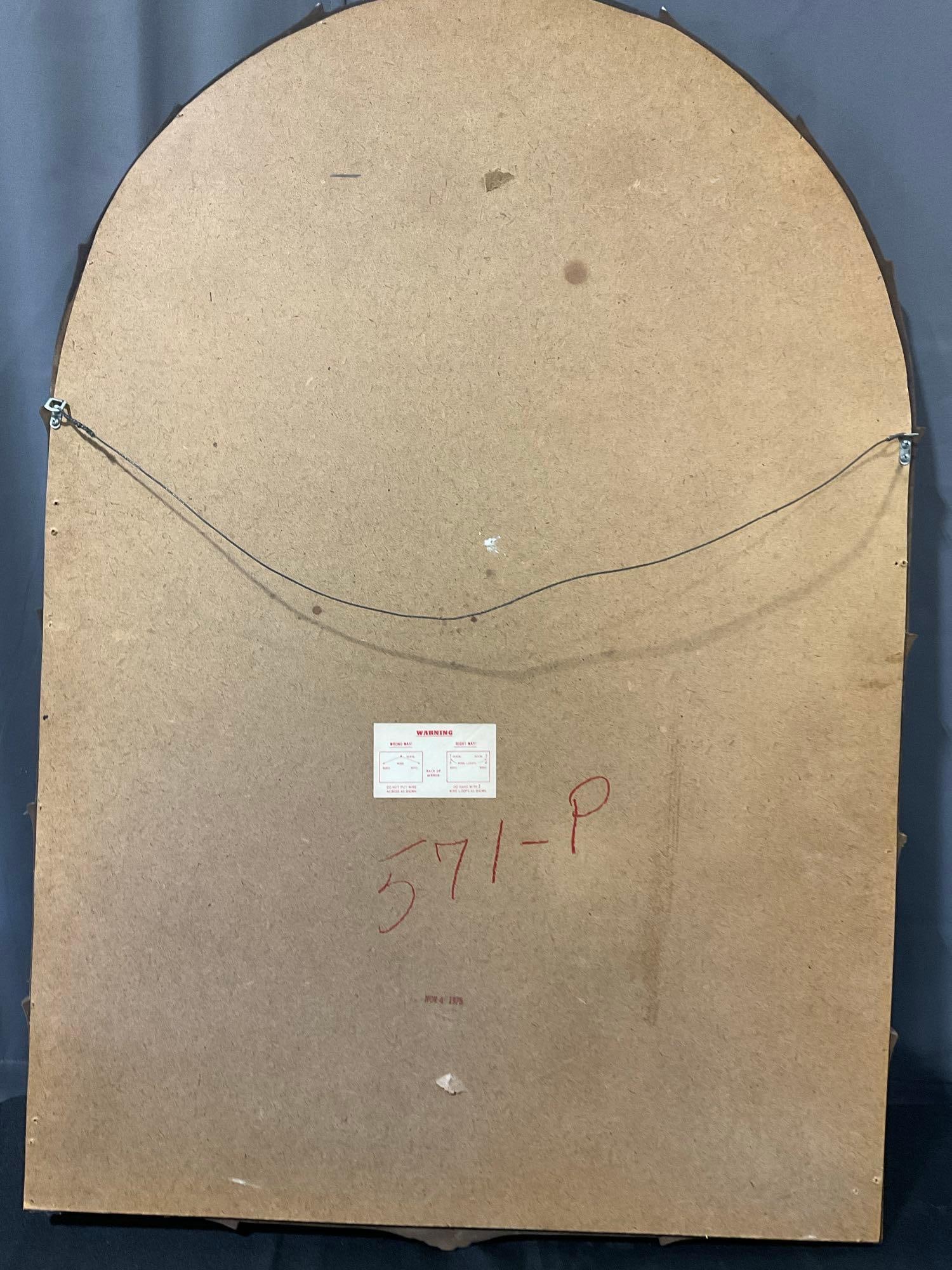 Vintage 1975 Double Arched Palm Frond Giltwood Mirror, roughly 50x35 inches - 6