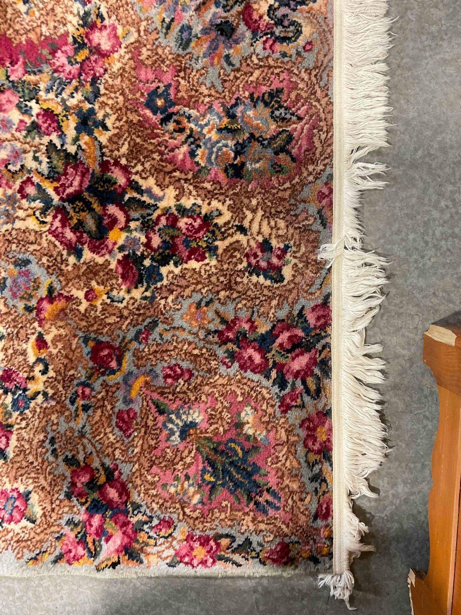 Vintage Karastan Burgundy & Gold Wool Pile Persian Rug in Kirman Style. 108" x 144" - 4