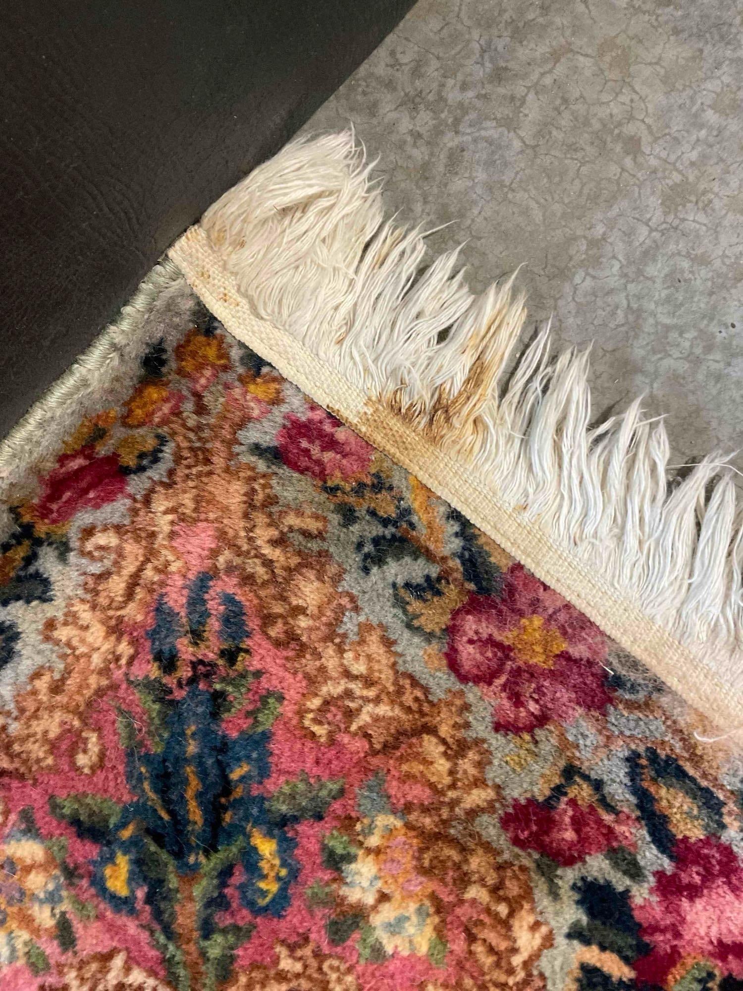 Vintage Karastan Burgundy & Gold Wool Pile Persian Rug in Kirman Style. 108" x 144" - 8