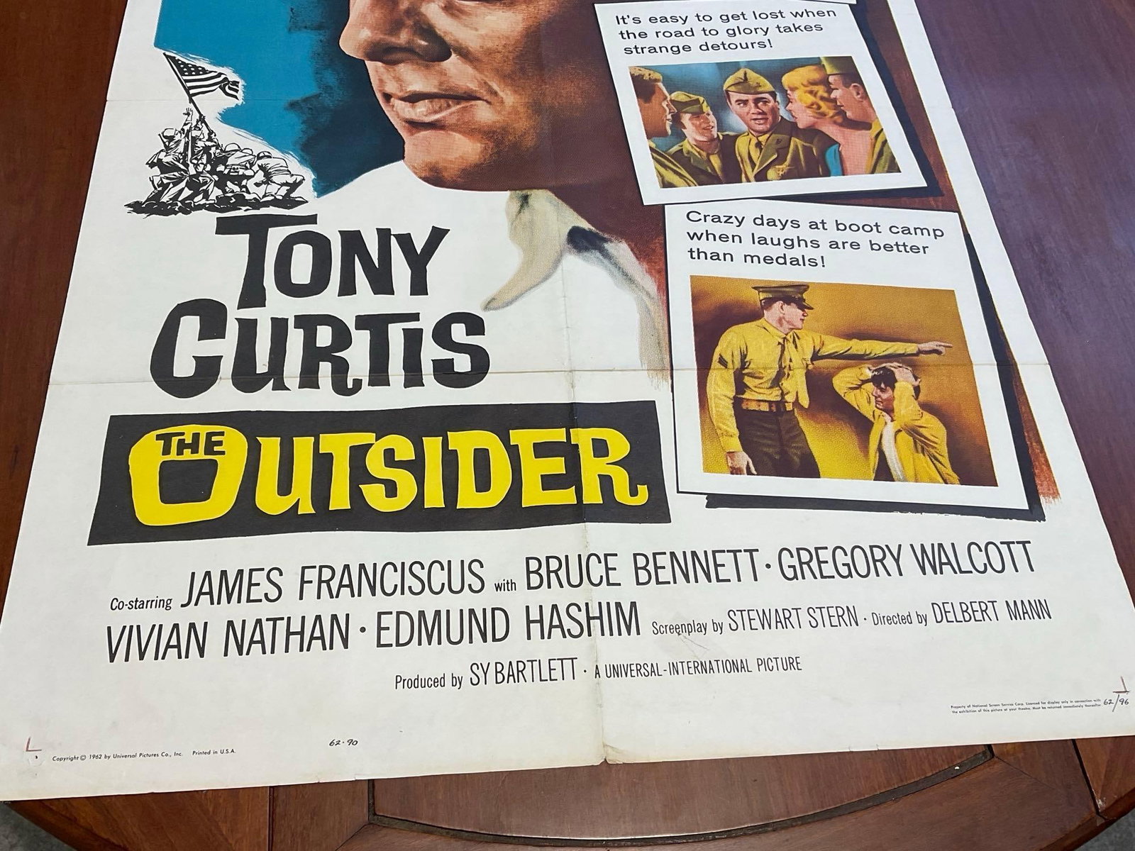 Vintage One Sheet Movie Poster, 1962 The Outsider w/Tony Curtis in color - 3