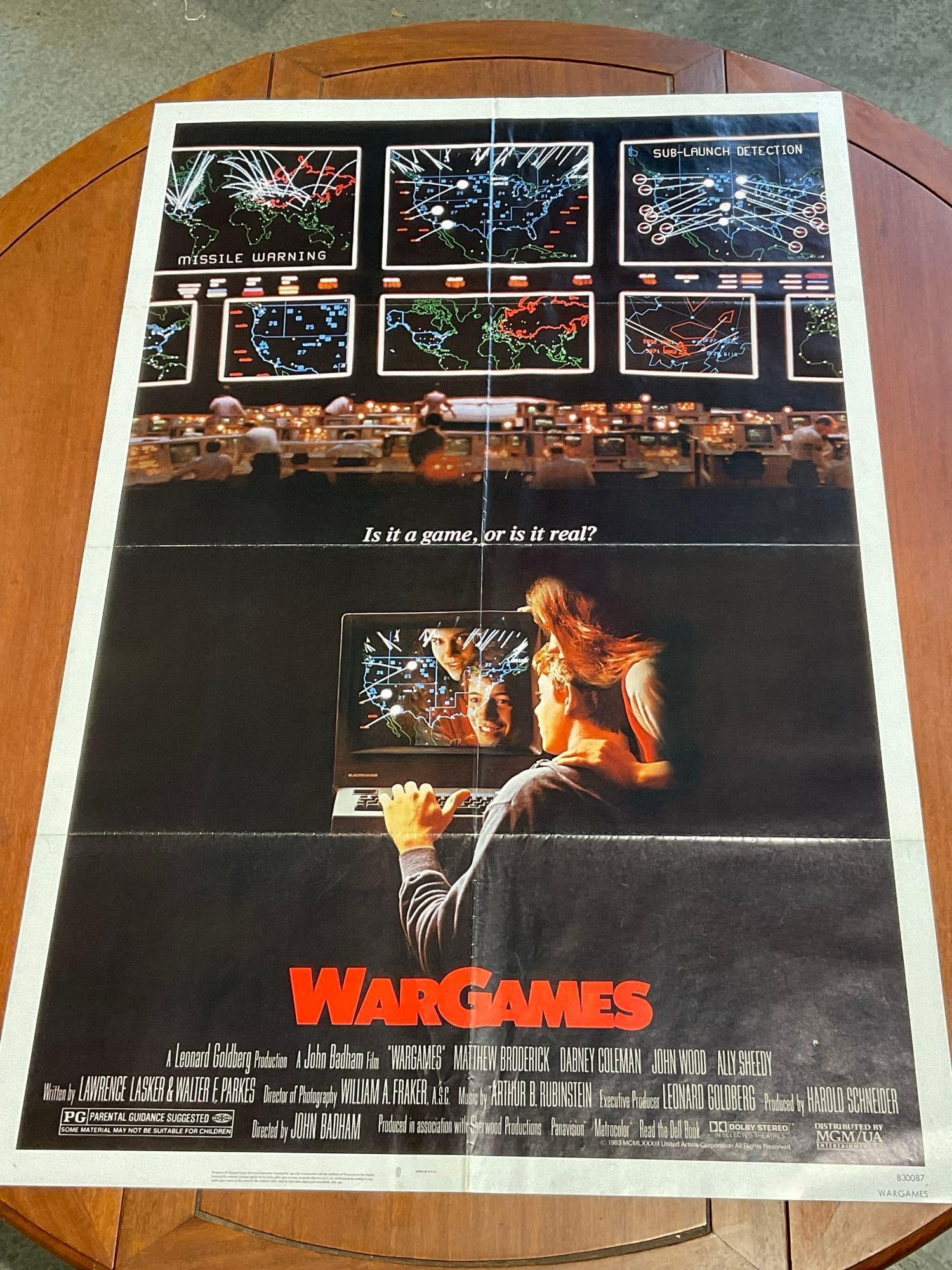 Vintage One Sheet Movie Poster, 1983 WarGames, Matthew Broderick, Dabney Coleman - 2