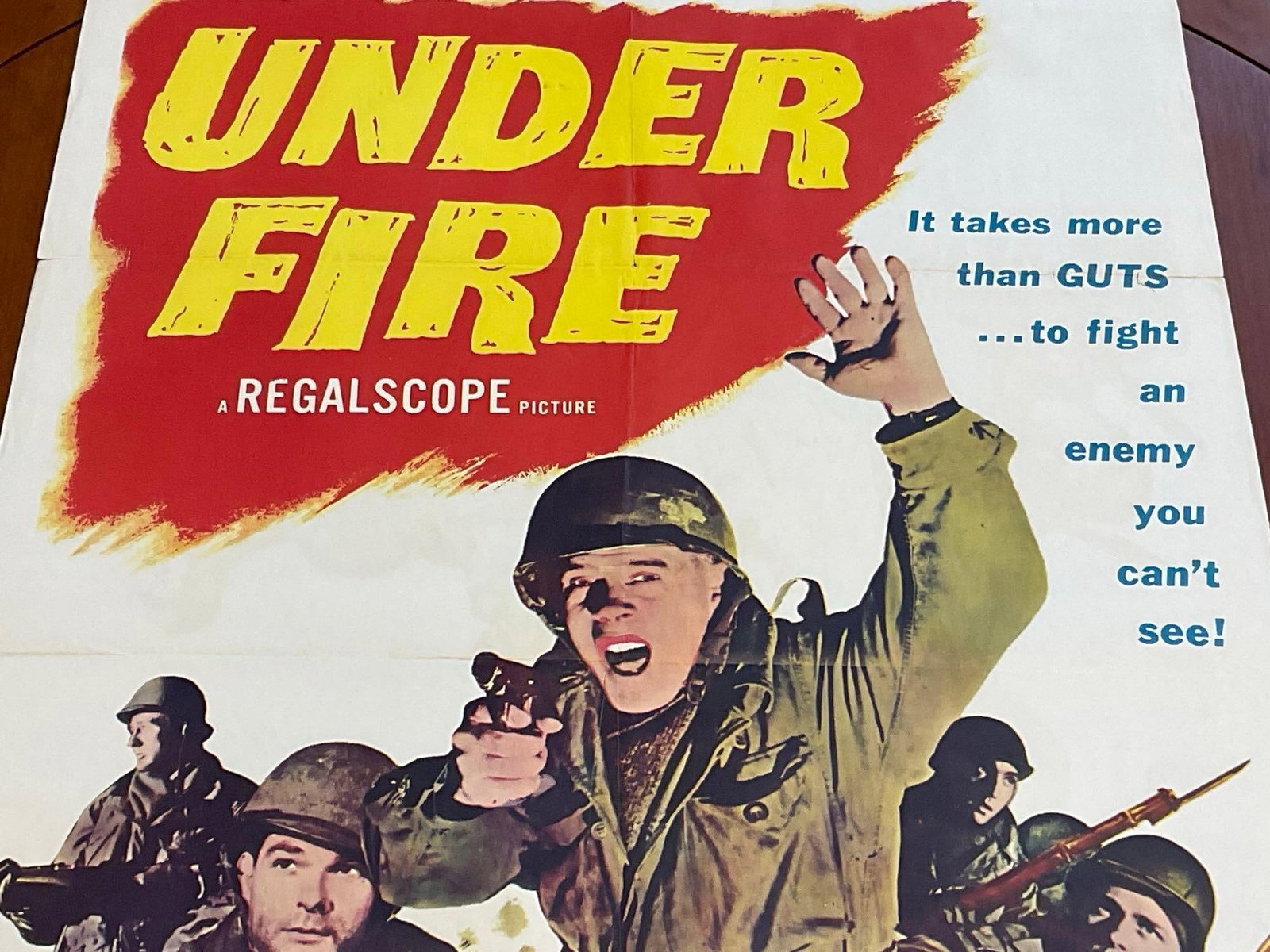 Vintage One Sheet Movie Poster 1957 Under Fire, Rex Reason, Henry Morgan - 2