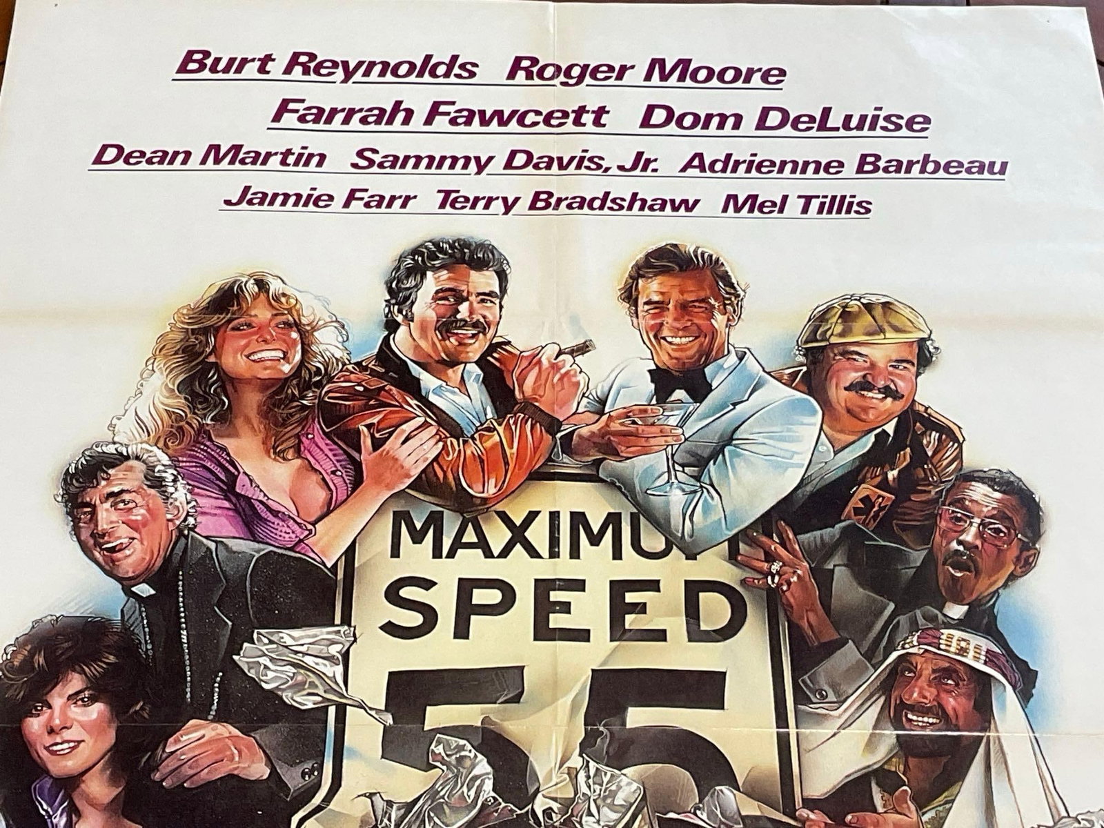 Vintage One Sheet Movie Poster 1981 The Cannonball Run, stacked cast - 2