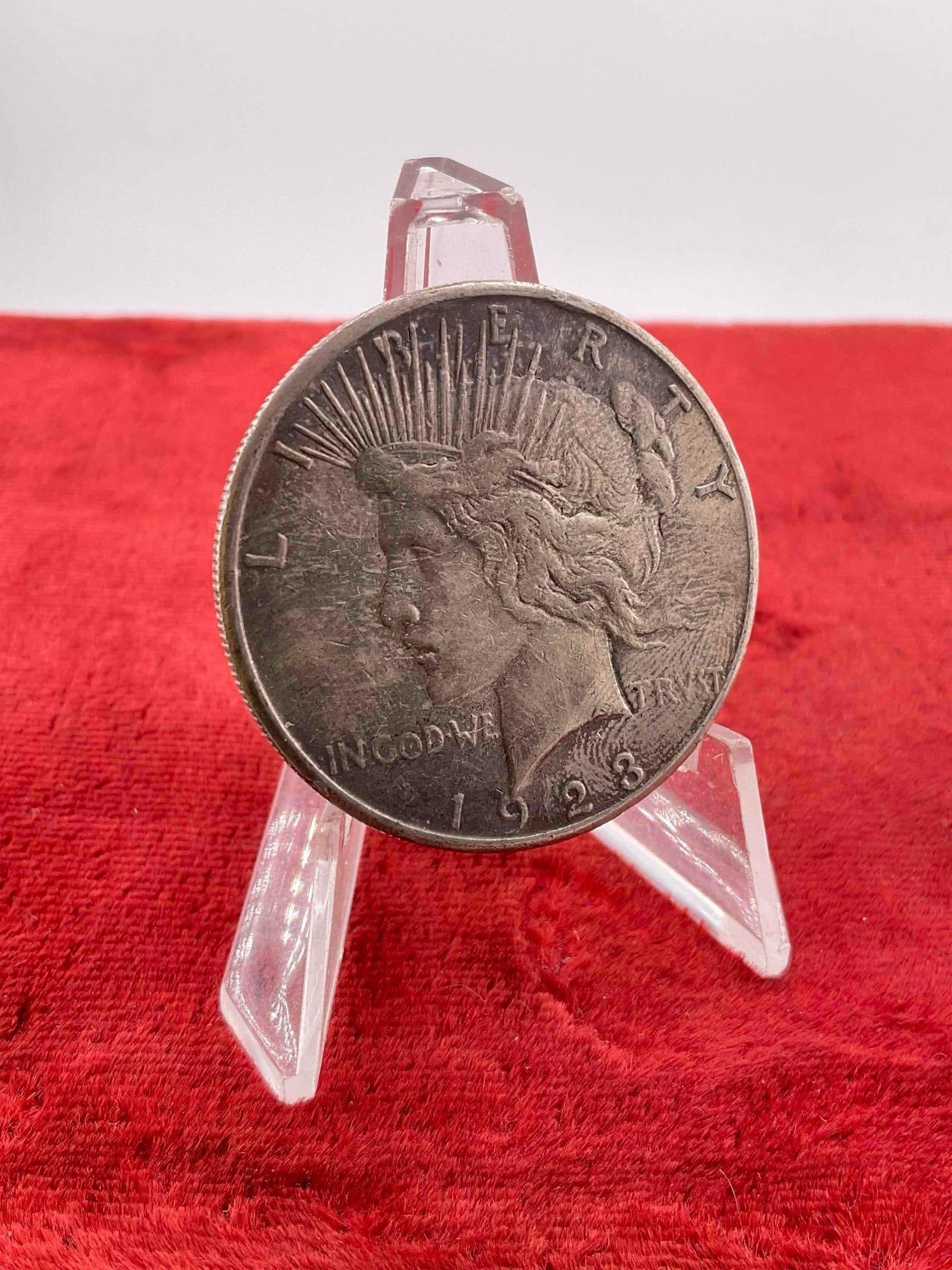 Antique 1923-S Silver Peace Dollar Coin. - 2