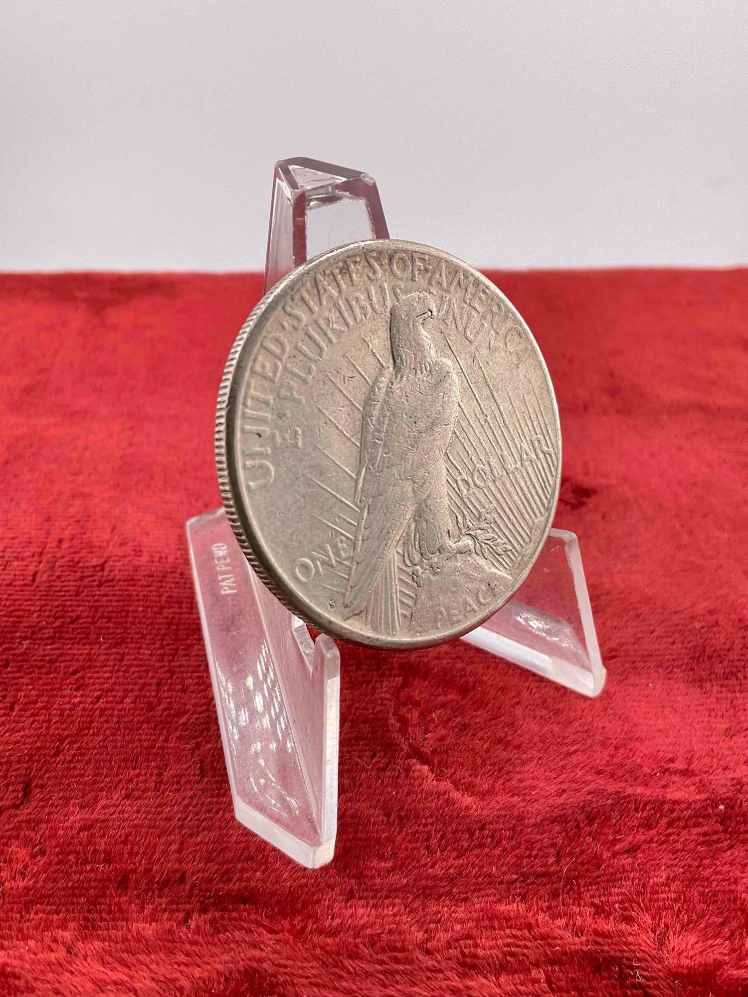 Antique 1923-S Silver Peace Dollar Coin. - 4