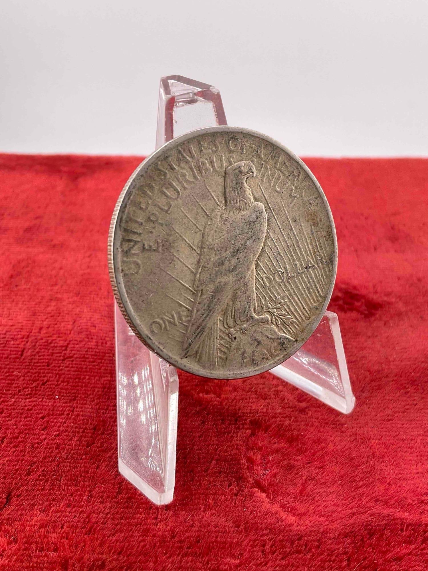 Antique 1923 Silver Peace Dollar Coin. - 4