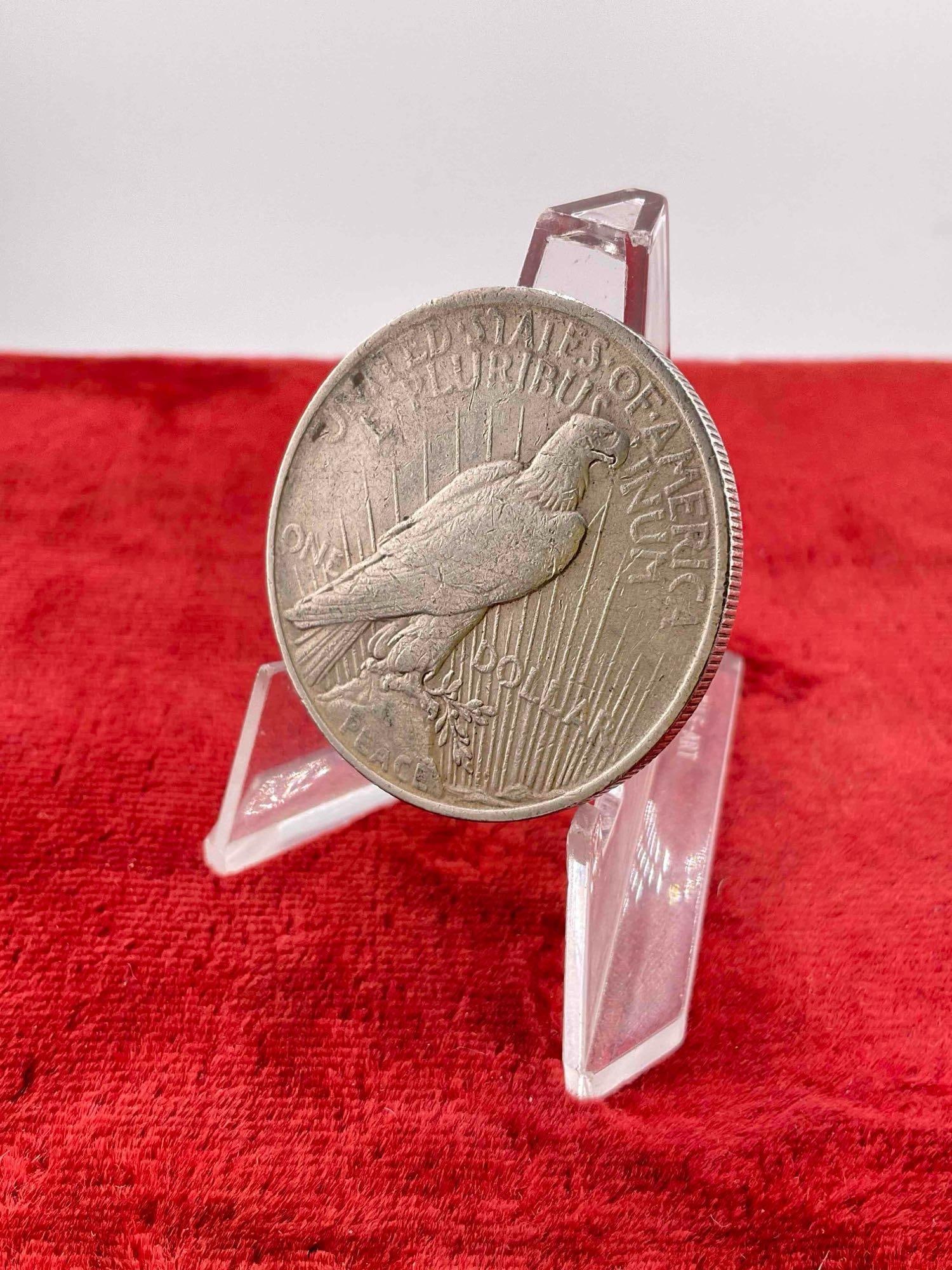Antique 1922 Silver Peace Dollar Coin. - 3