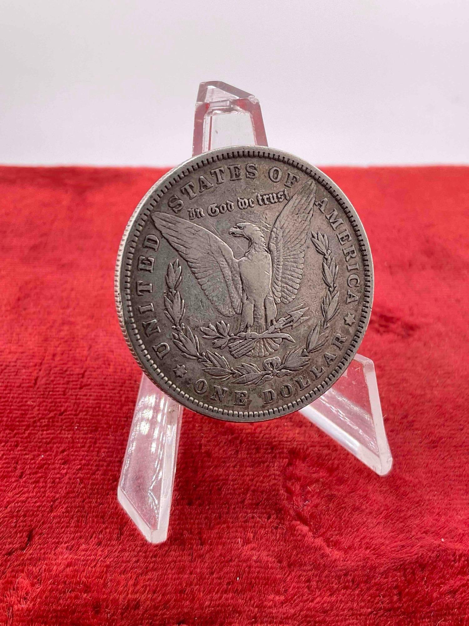 Antique 1880 Silver Morgan Dollar Coin. - 4