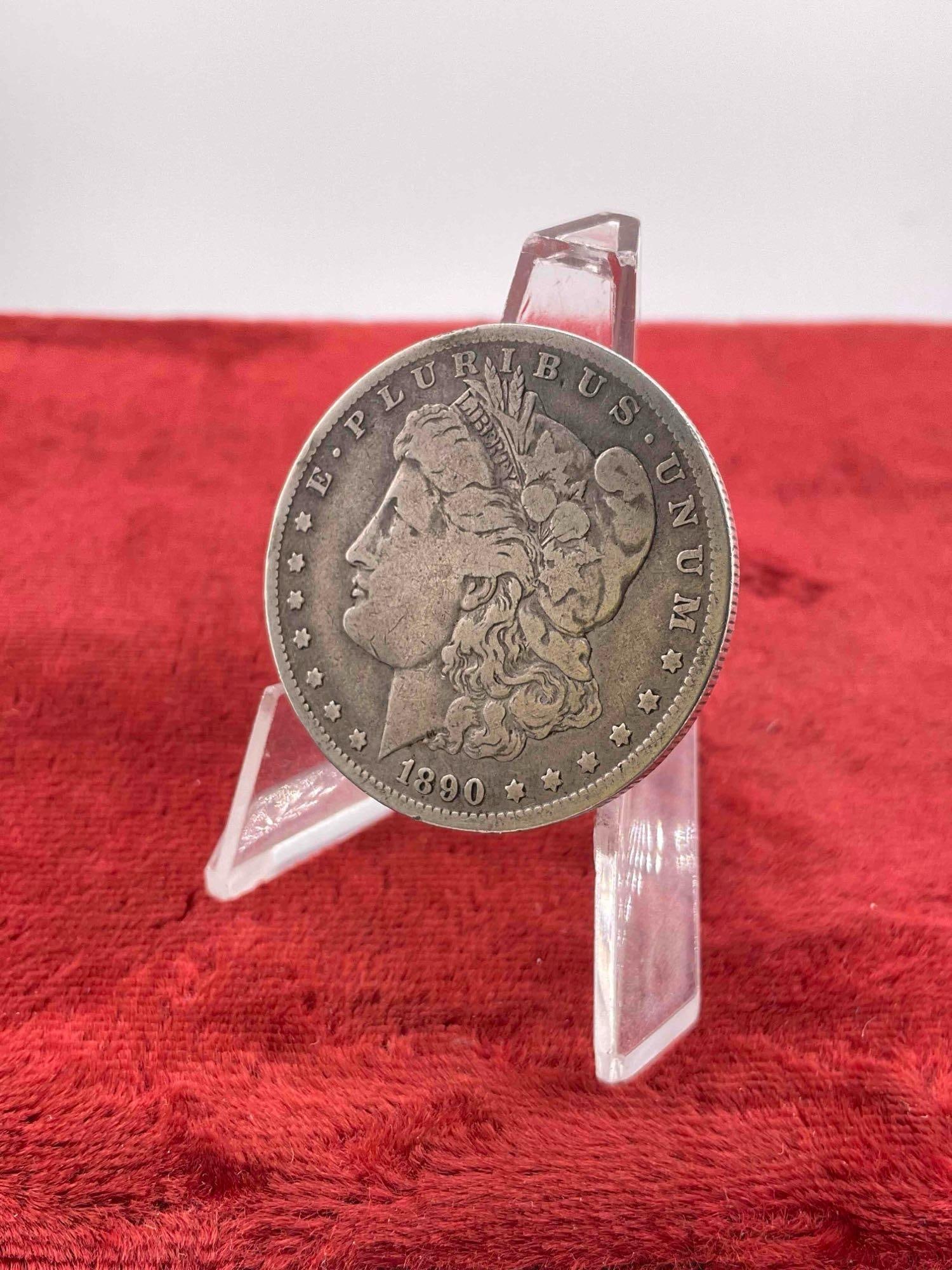 Antique 1890-O Silver Morgan Dollar Coin.: Antique 1890-O Silver Morgan Dollar Coin. DM-1554
