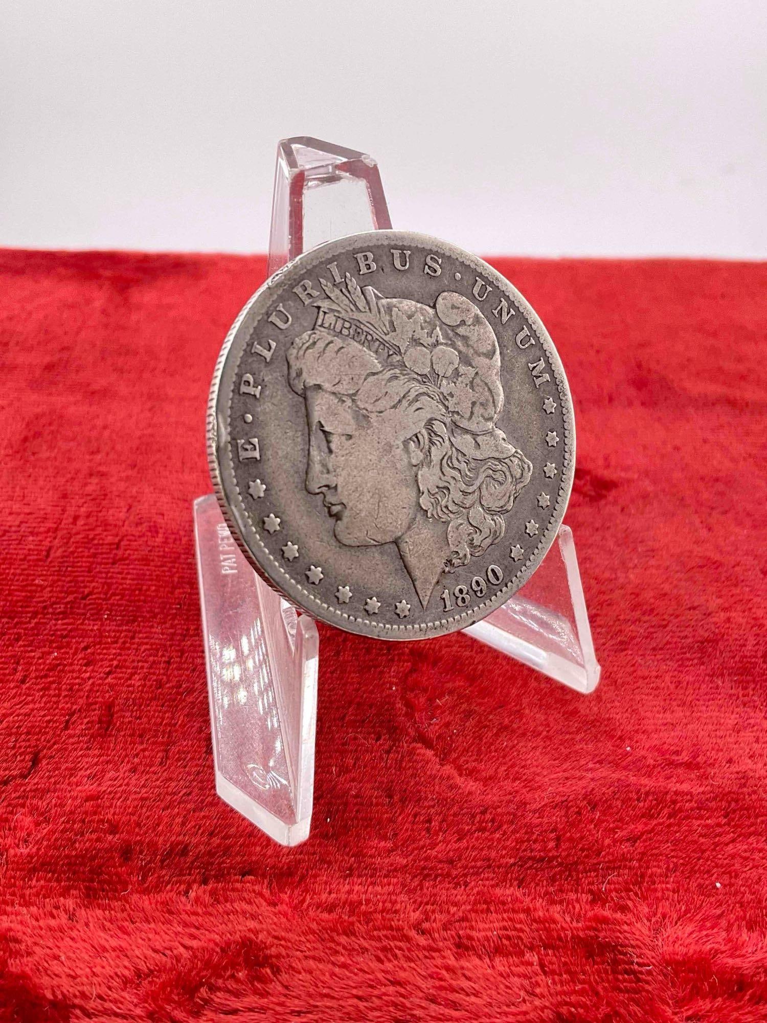 Antique 1890-O Silver Morgan Dollar Coin. - 2
