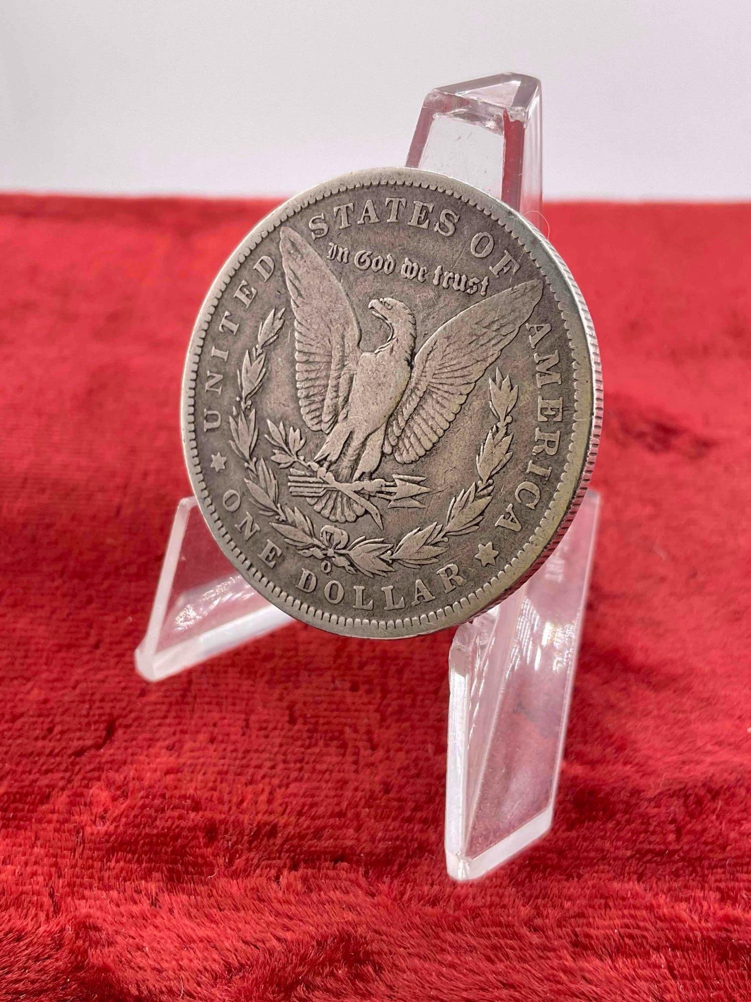 Antique 1890-O Silver Morgan Dollar Coin. - 3