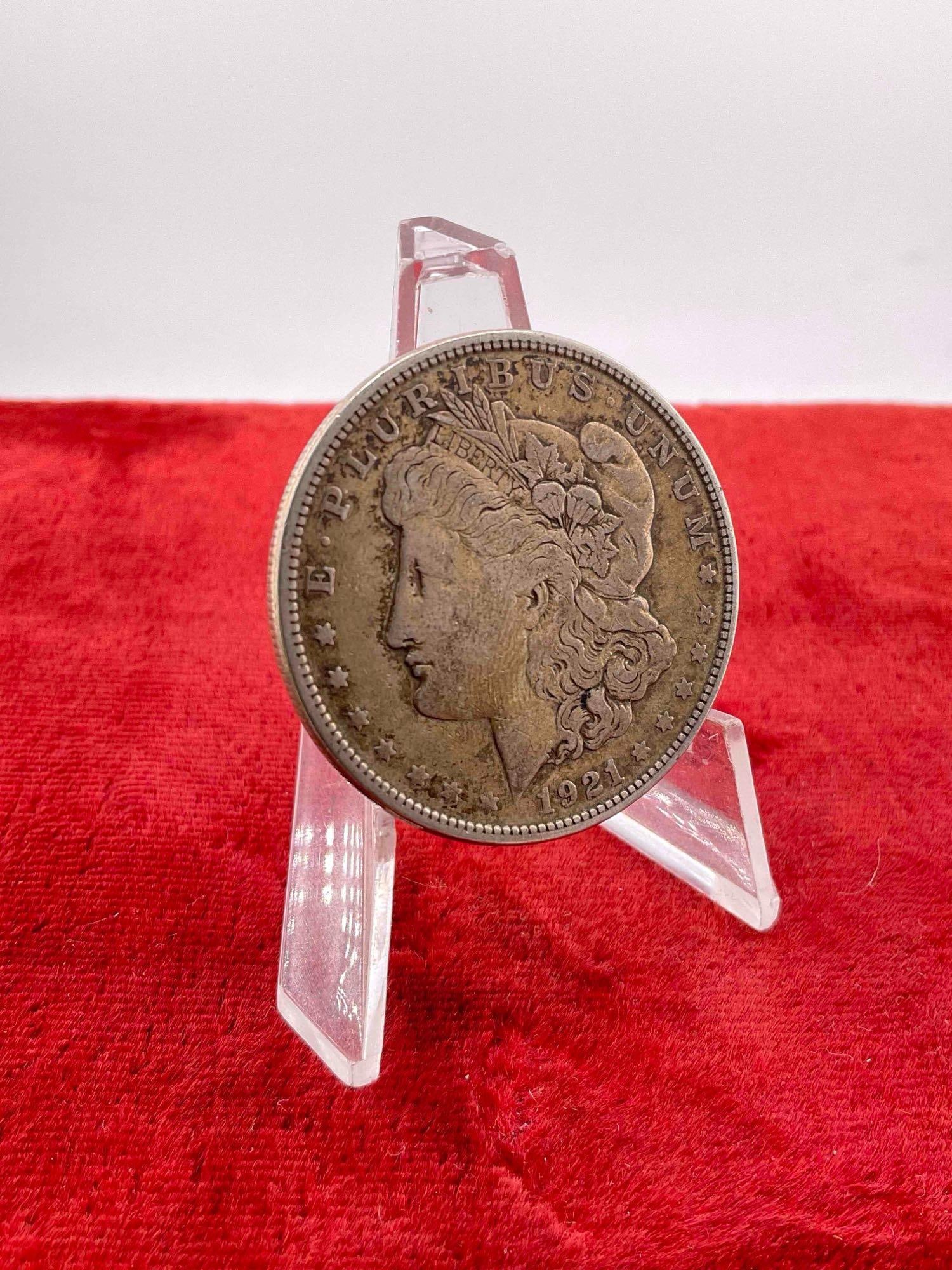 Antique 1921-S Silver Morgan Dollar Coin. - 2