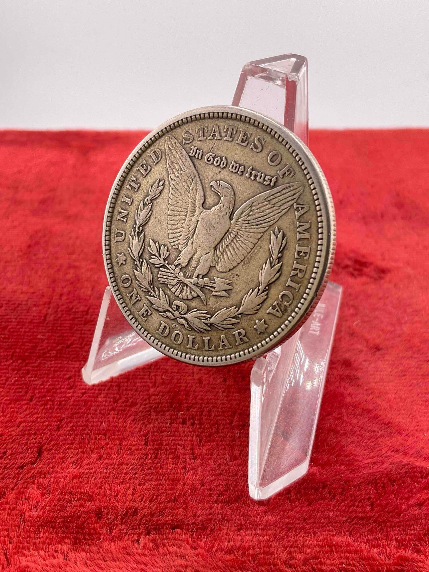 Antique 1921-S Silver Morgan Dollar Coin. - 3