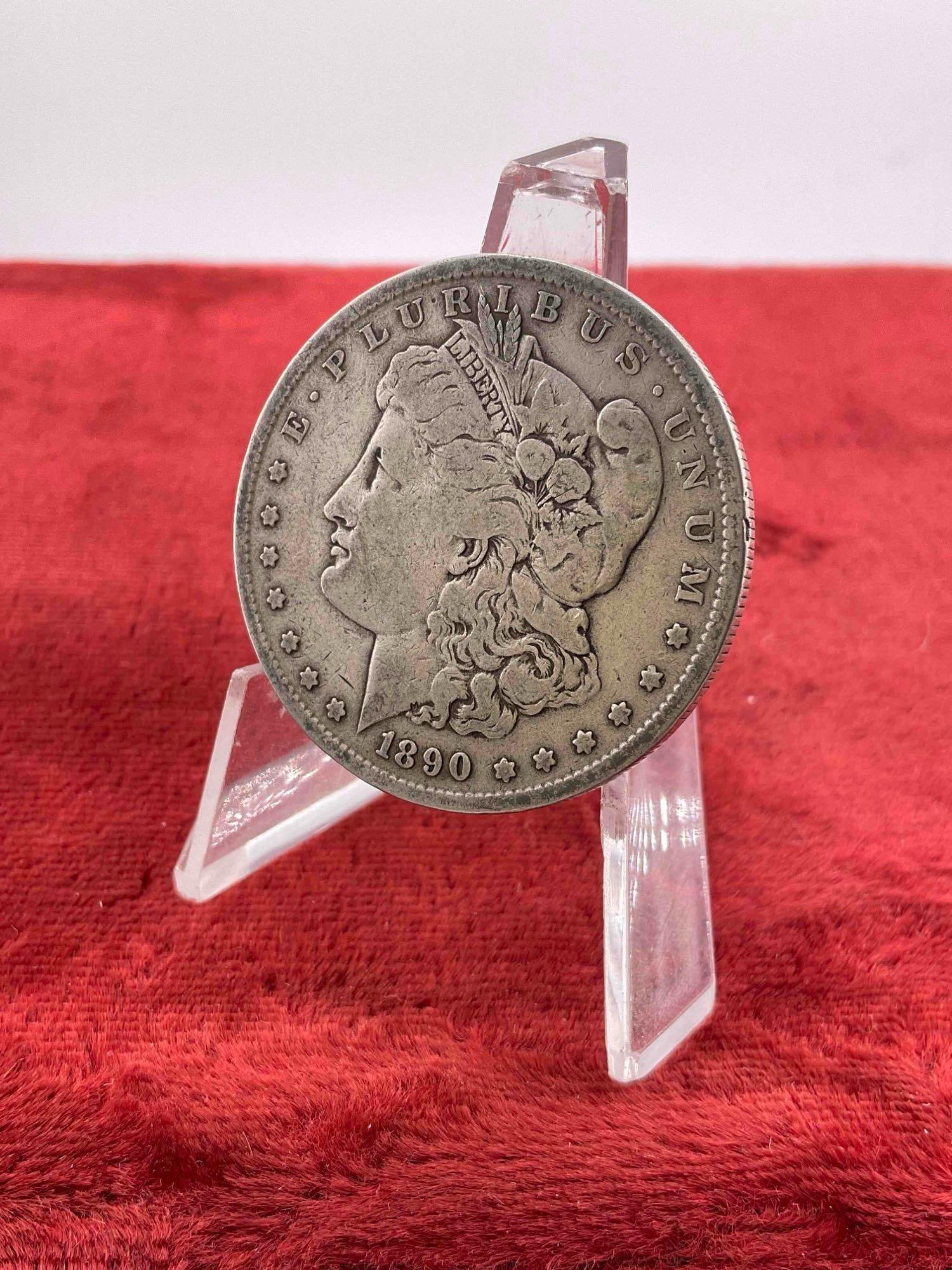 Antique 1890-S Silver Morgan Dollar Coin.: Antique 1890-S Silver Morgan Dollar Coin. DM-1554