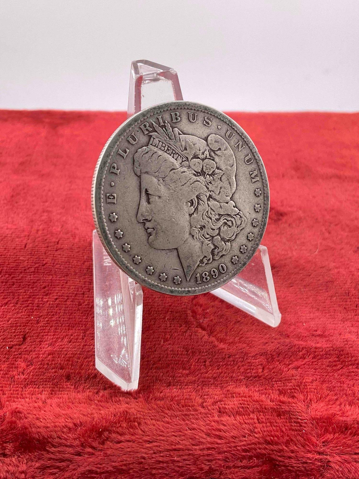 Antique 1890-S Silver Morgan Dollar Coin. - 3