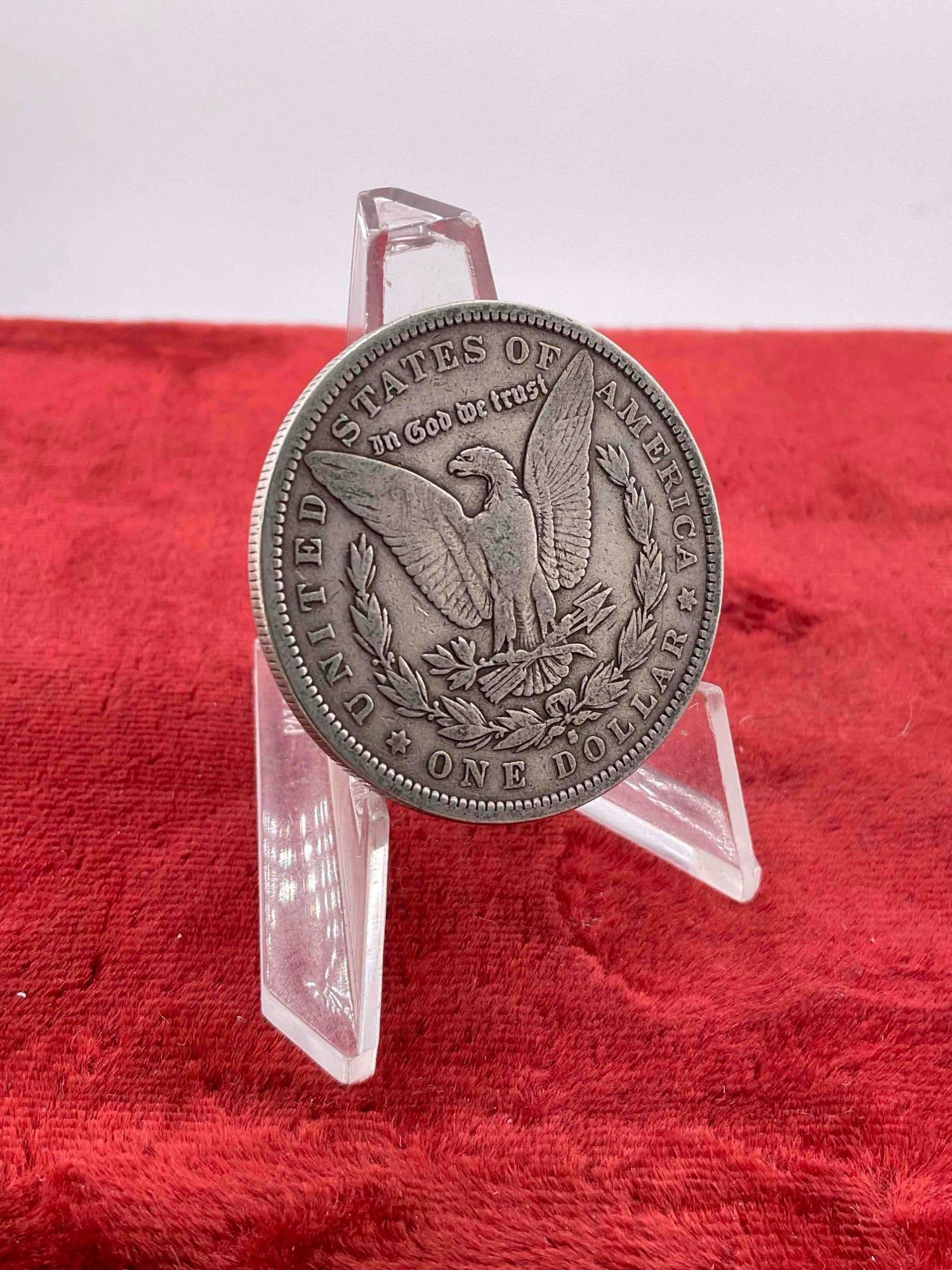Antique 1890-S Silver Morgan Dollar Coin. - 4