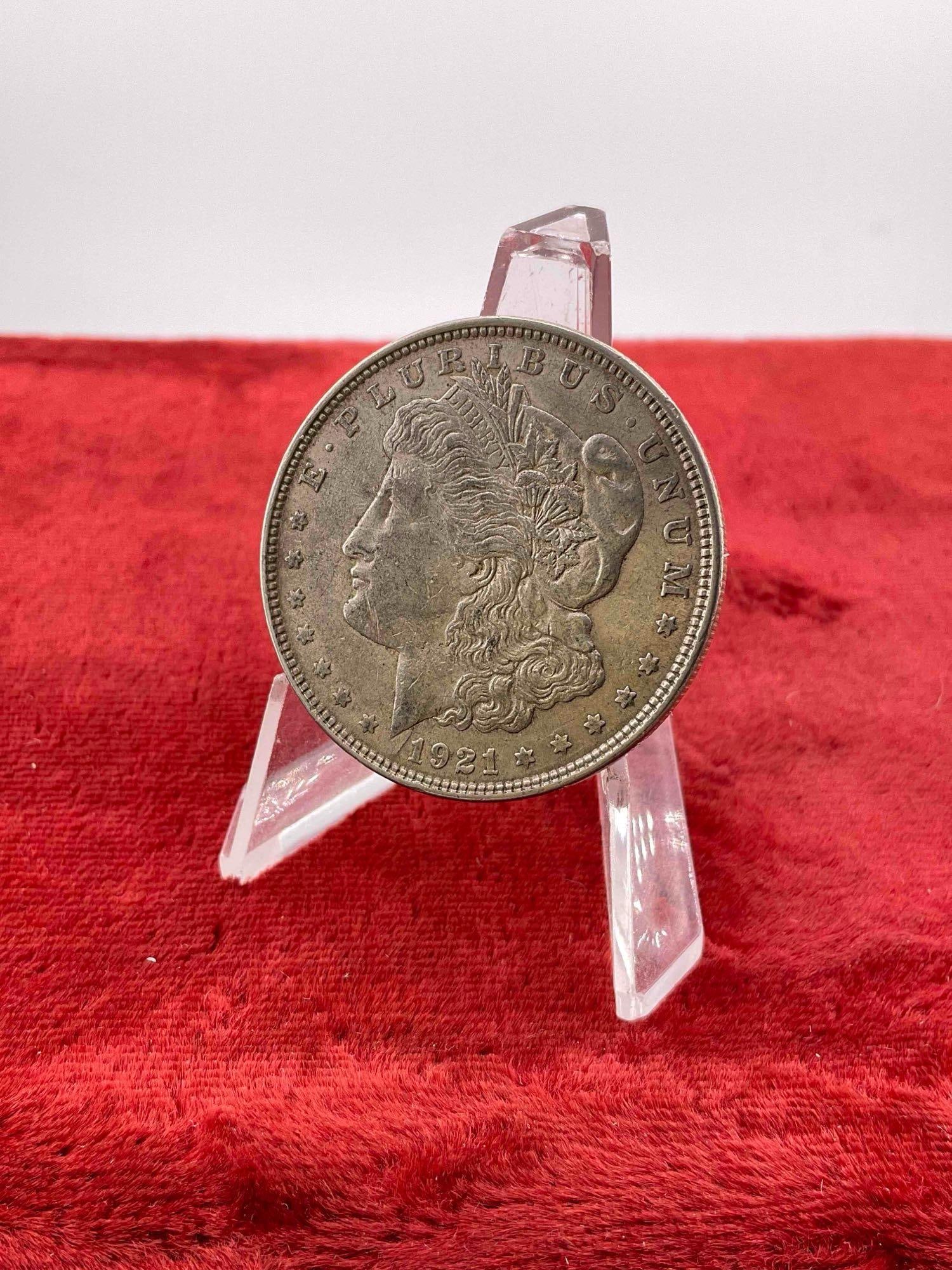 Antique 1921 Silver Morgan Dollar Coin.: Antique 1921 Silver Morgan Dollar Coin. DM-1554