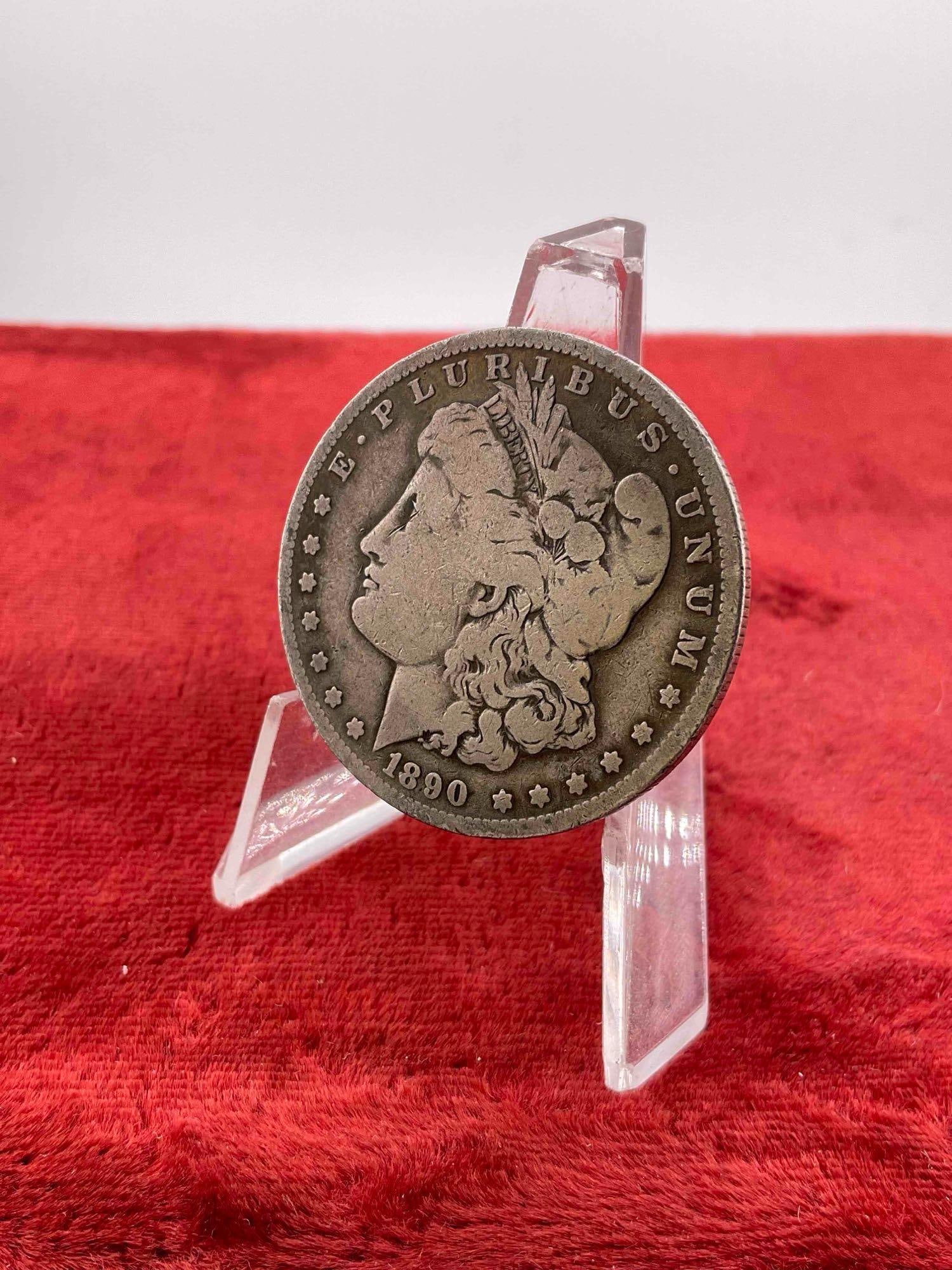 Antique 1890-O Silver Morgan Dollar Coin.: Antique 1890-O Silver Morgan Dollar Coin. DM-1554