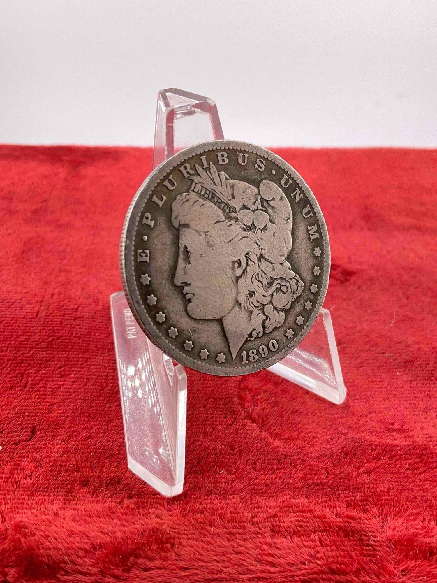 Antique 1890-O Silver Morgan Dollar Coin. - 2
