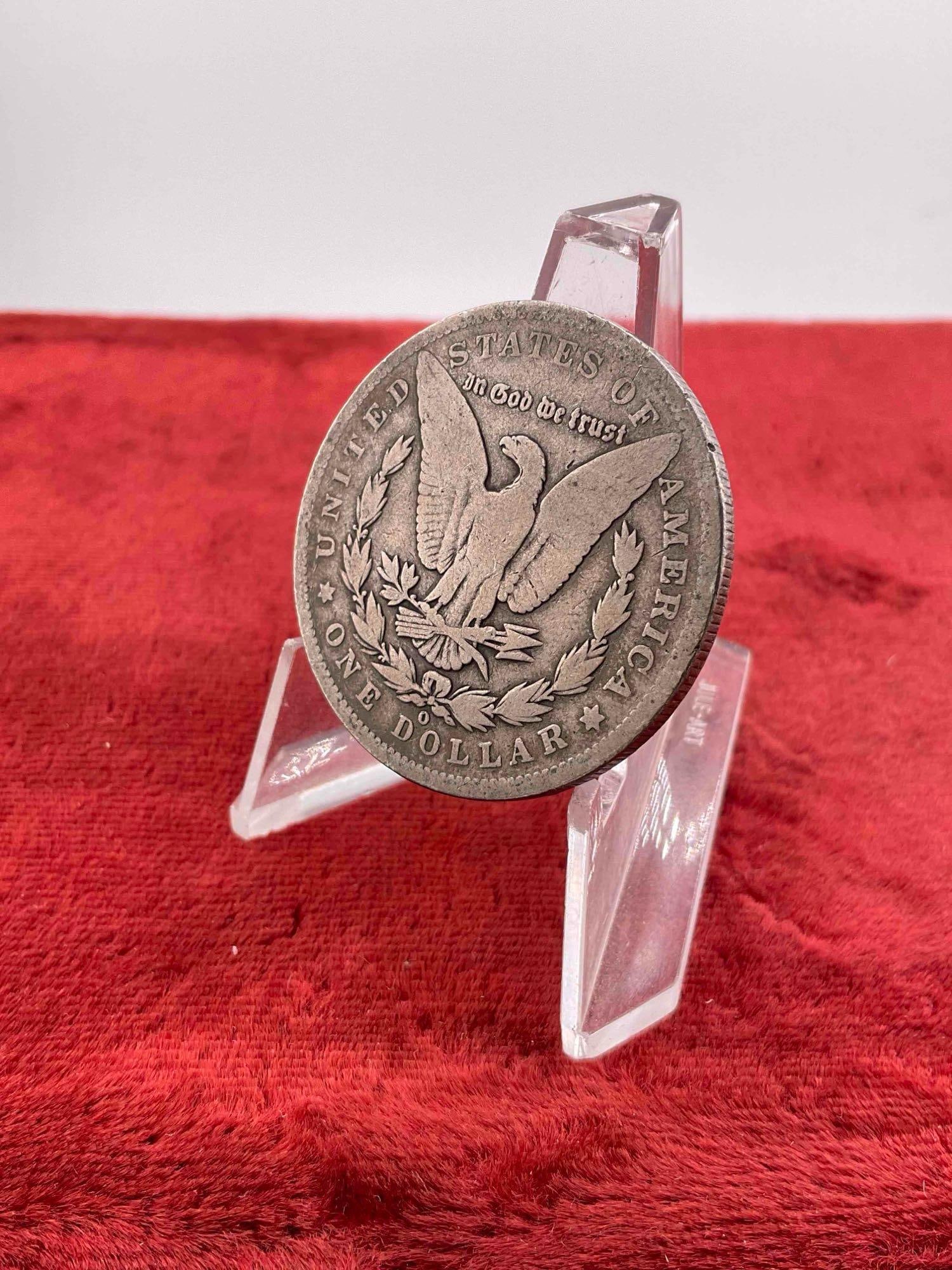 Antique 1890-O Silver Morgan Dollar Coin. - 3