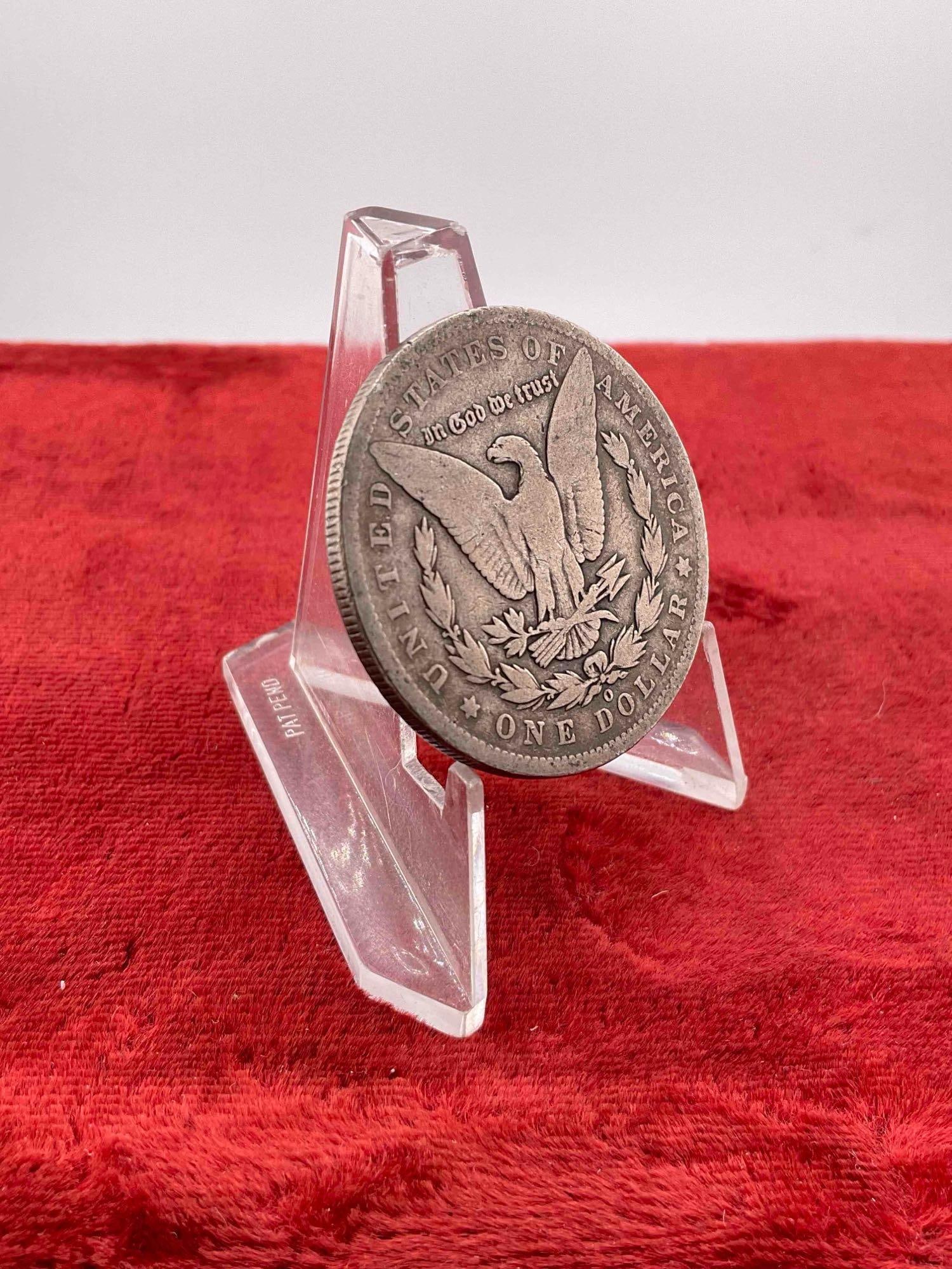 Antique 1890-O Silver Morgan Dollar Coin. - 4