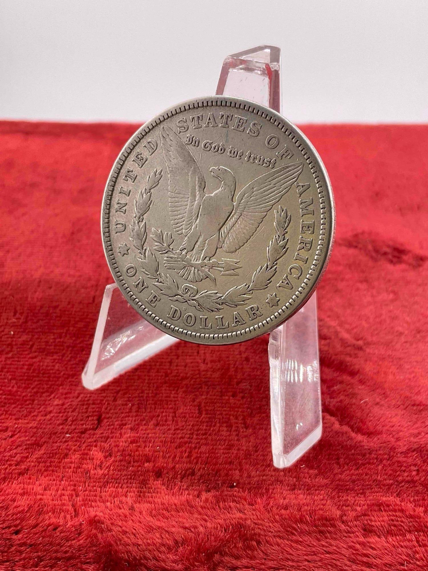 Antique 1921-D Silver Morgan Dollar Coin. - 3