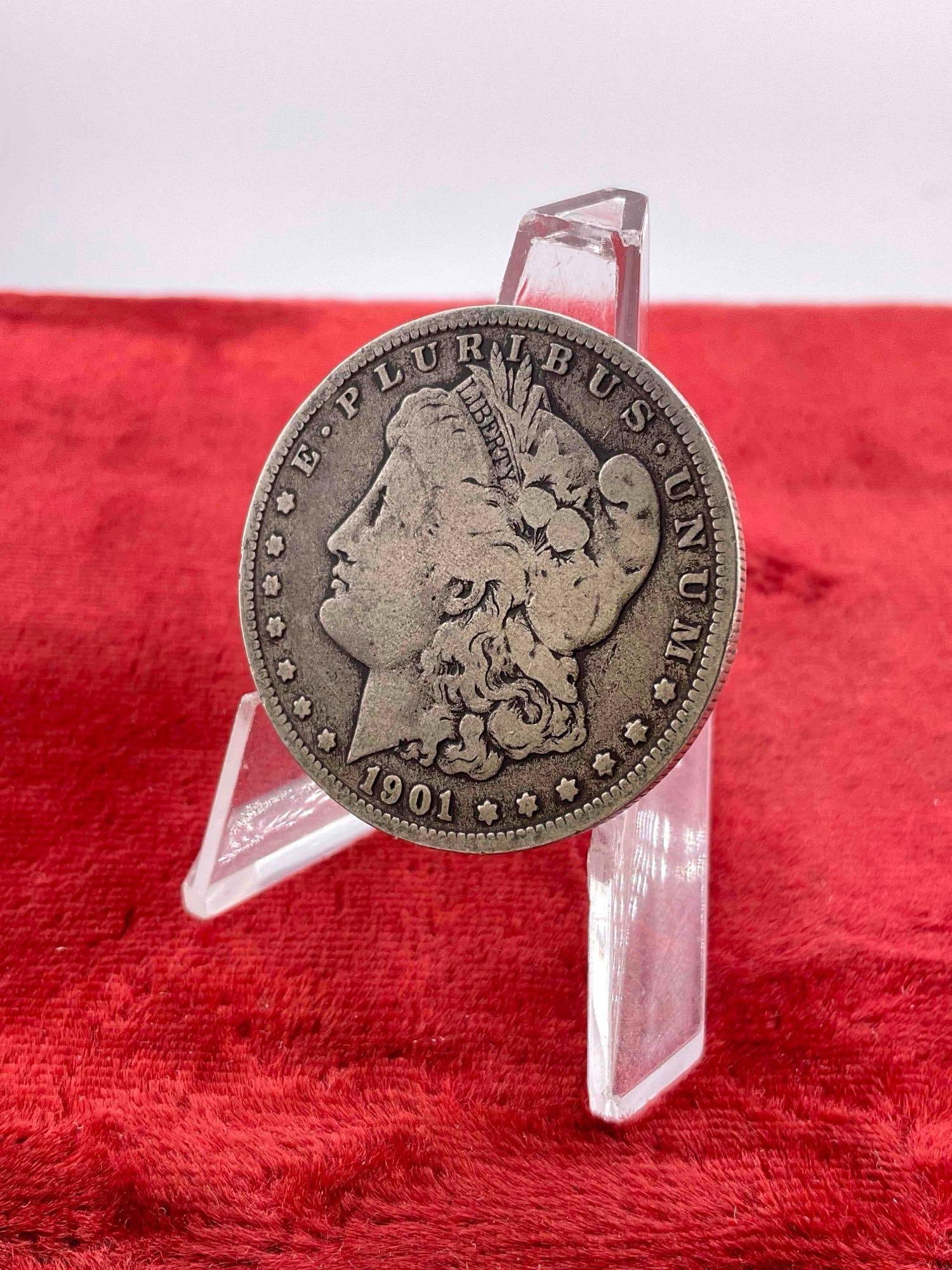 Antique 1901-O Silver Morgan Dollar Coin.: Antique 1901-O Silver Morgan Dollar Coin. DM-1554