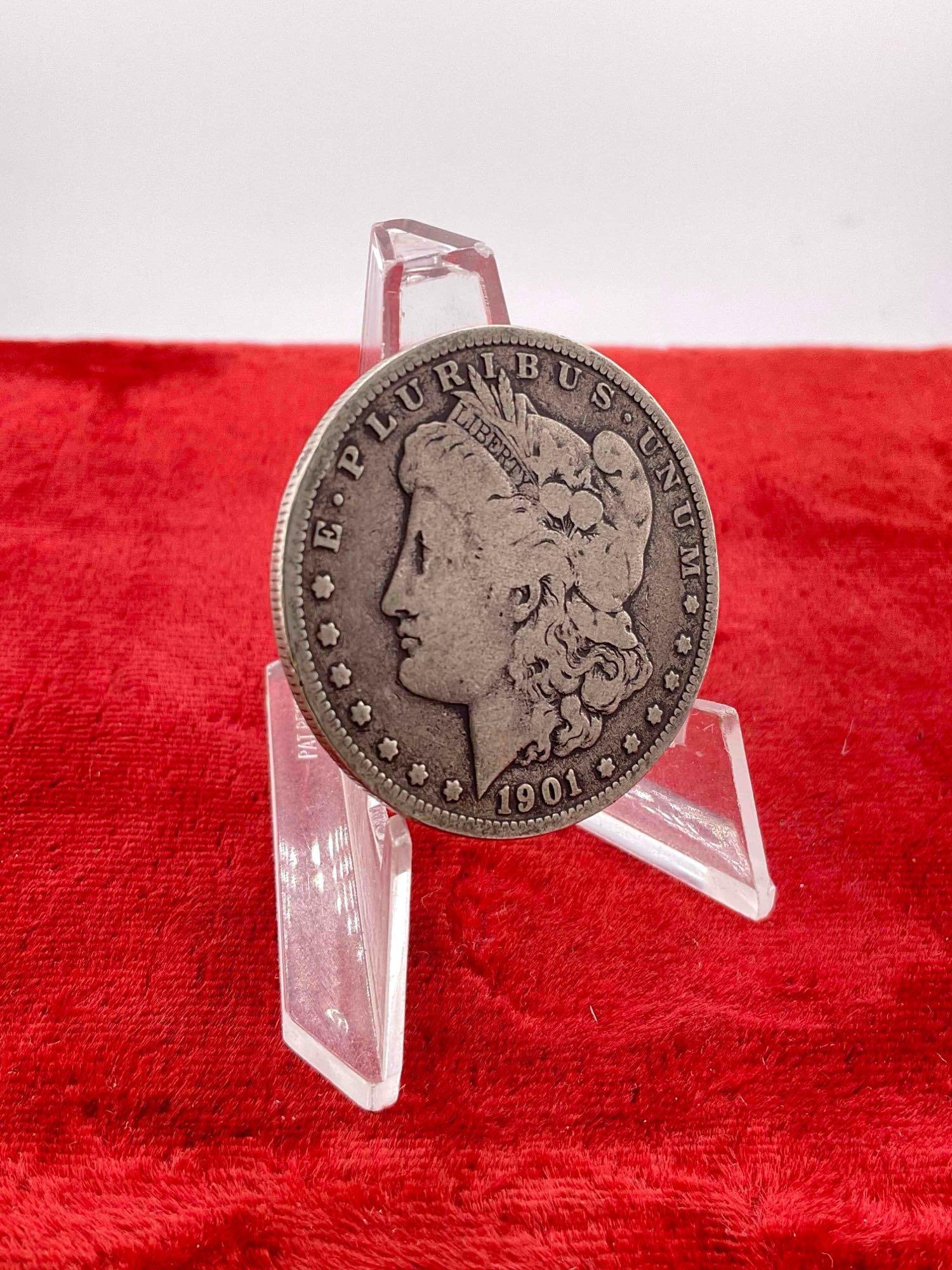 Antique 1901-O Silver Morgan Dollar Coin. - 2