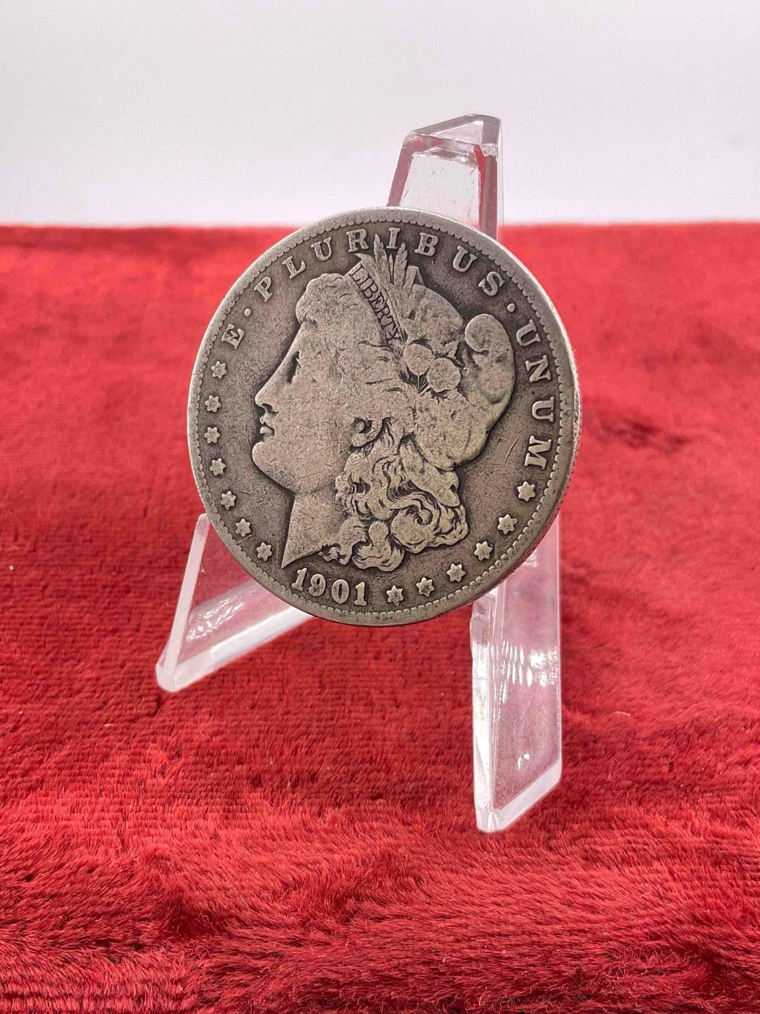 Antique 1901-O Silver Morgan Dollar Coin.: Antique 1901-O Silver Morgan Dollar Coin. DM-1554