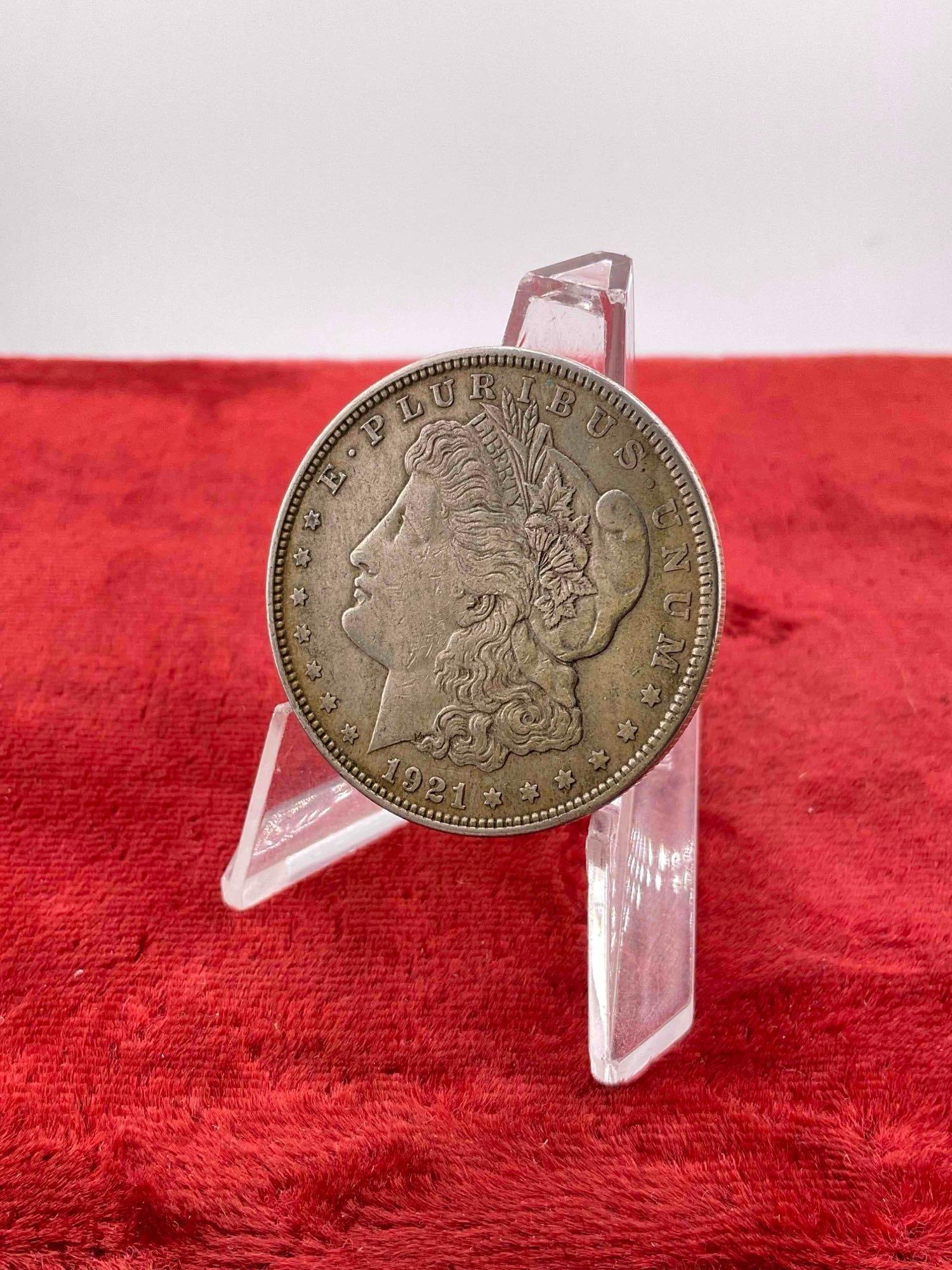Antique 1921 Silver Morgan Dollar Coin.: Antique 1921 Silver Morgan Dollar Coin. DM-1554