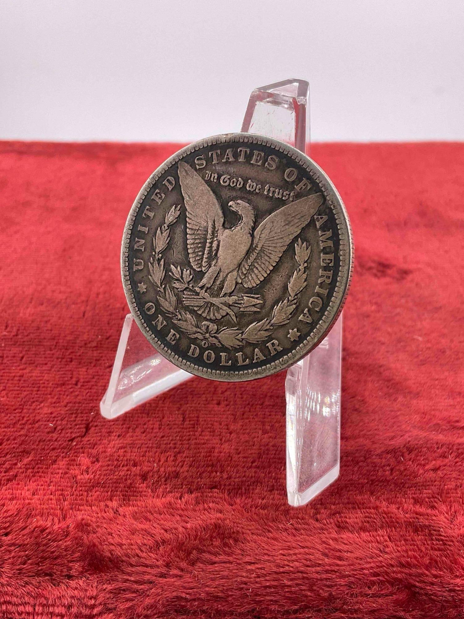 Antique 1891-O Silver Morgan Dollar Coin. - 3