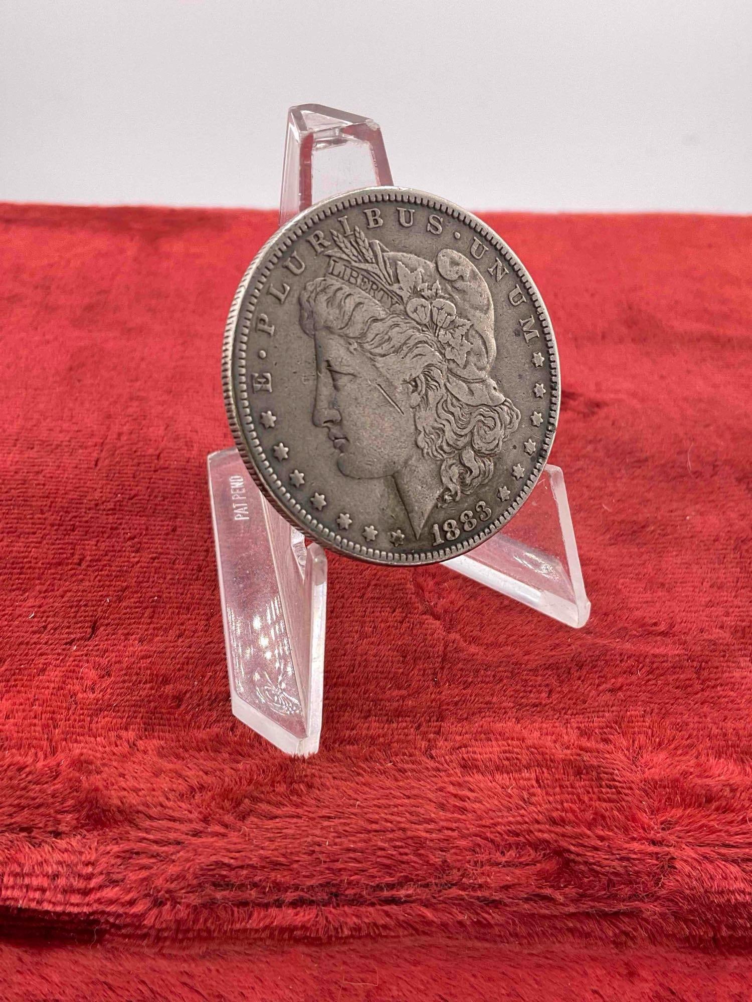 Antique 1883 Silver Morgan Dollar Coin. - 2