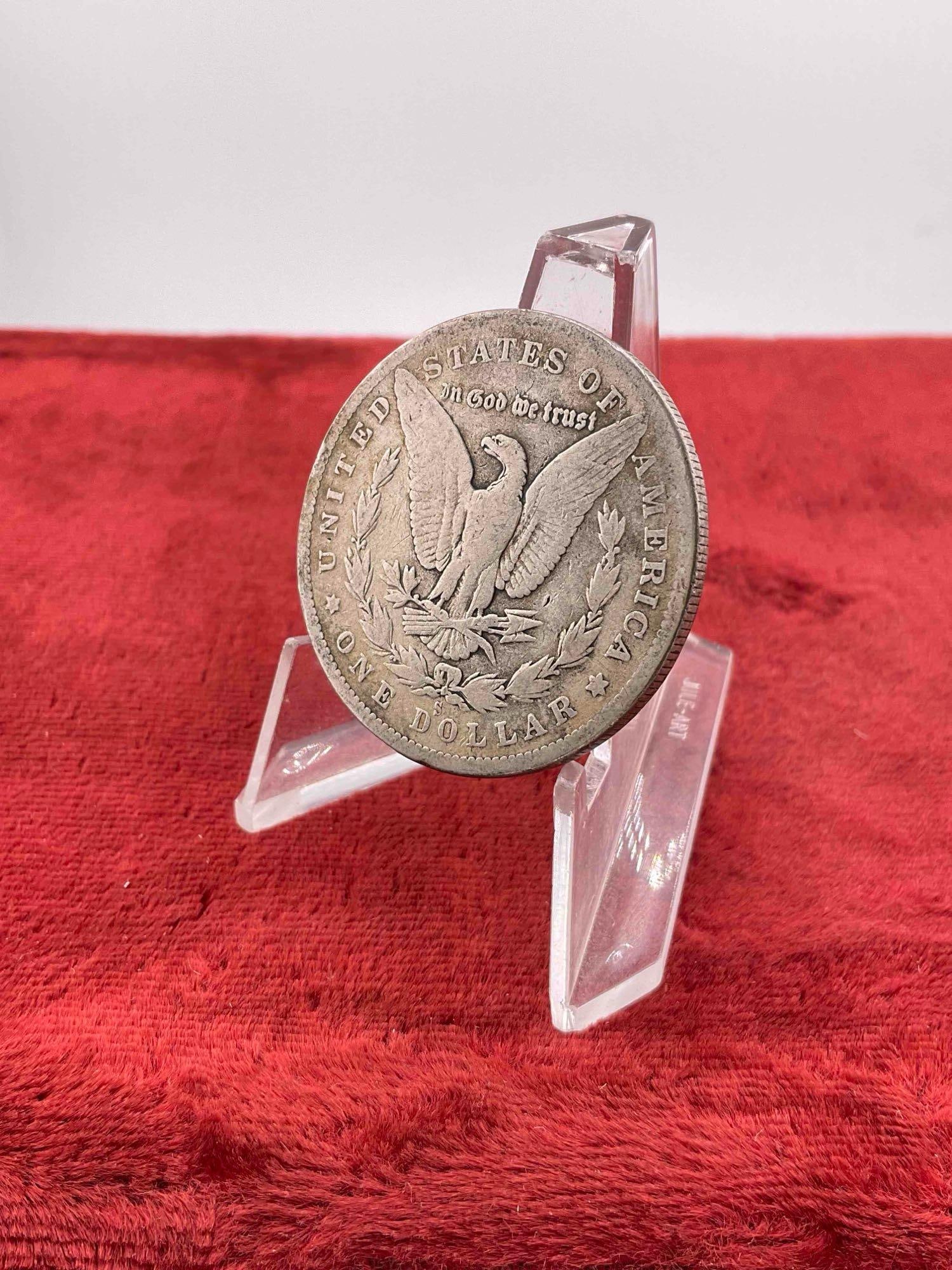 Antique 1889-S Silver Morgan Dollar Coin. - 3