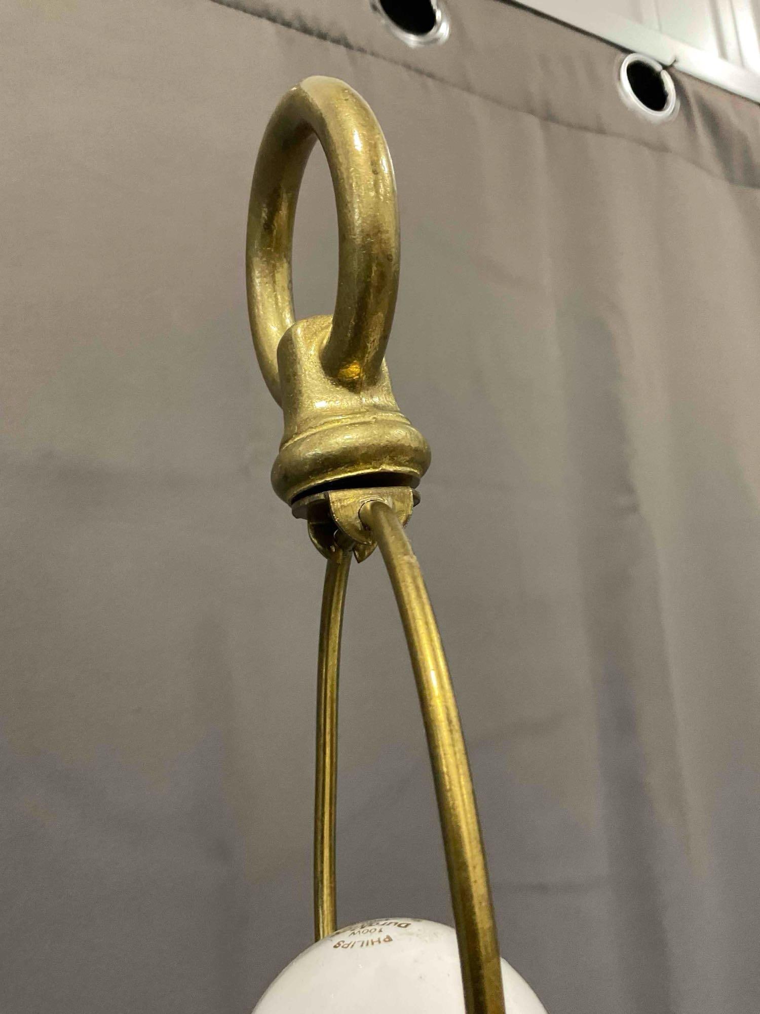 Handsome Vintage MCM Brutalist Cast Metal Table Lamp w/ Onyx Base. Tested, Works. - 7