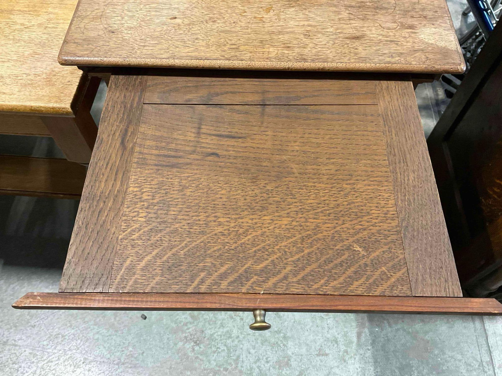 Lovely Antique Mahogany & Tiger Oak? Side Storage Cabinet w/ 6 Drawers, Tray & Keys. - 4